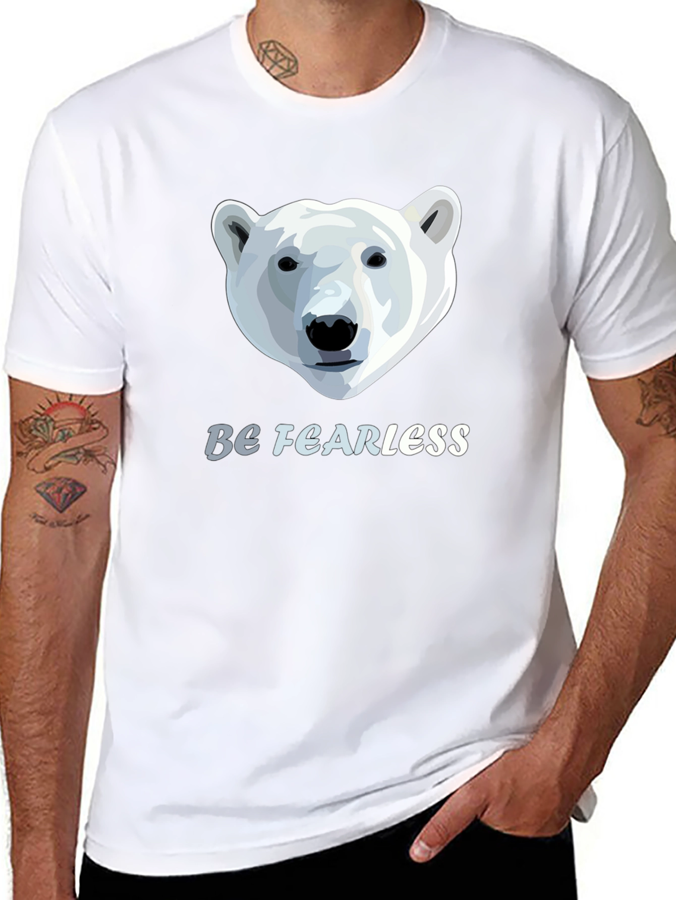 Be Fearless Polar Bear Graphic T-Shirt