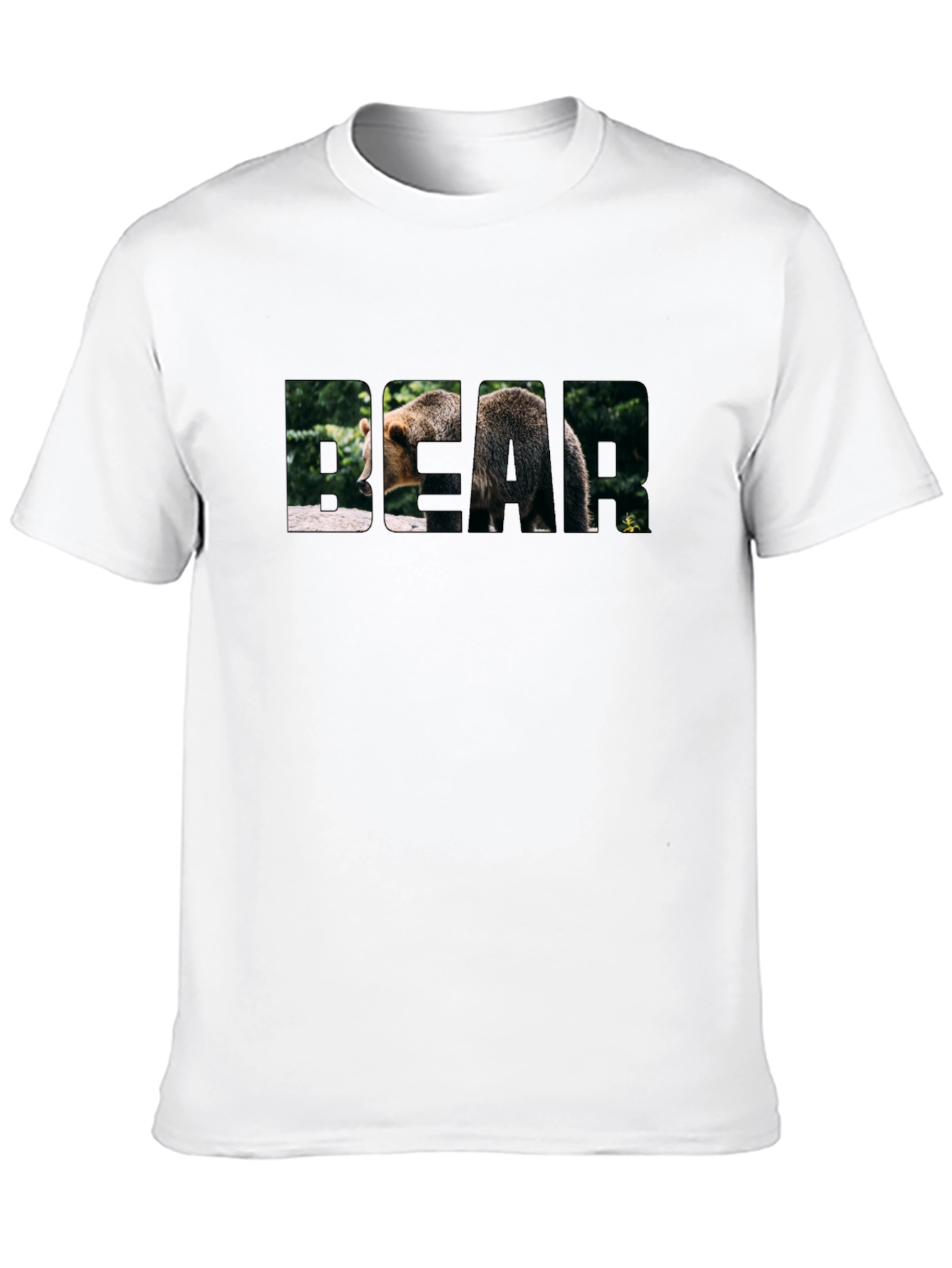 Bear Graphic Print T-Shirt - Black