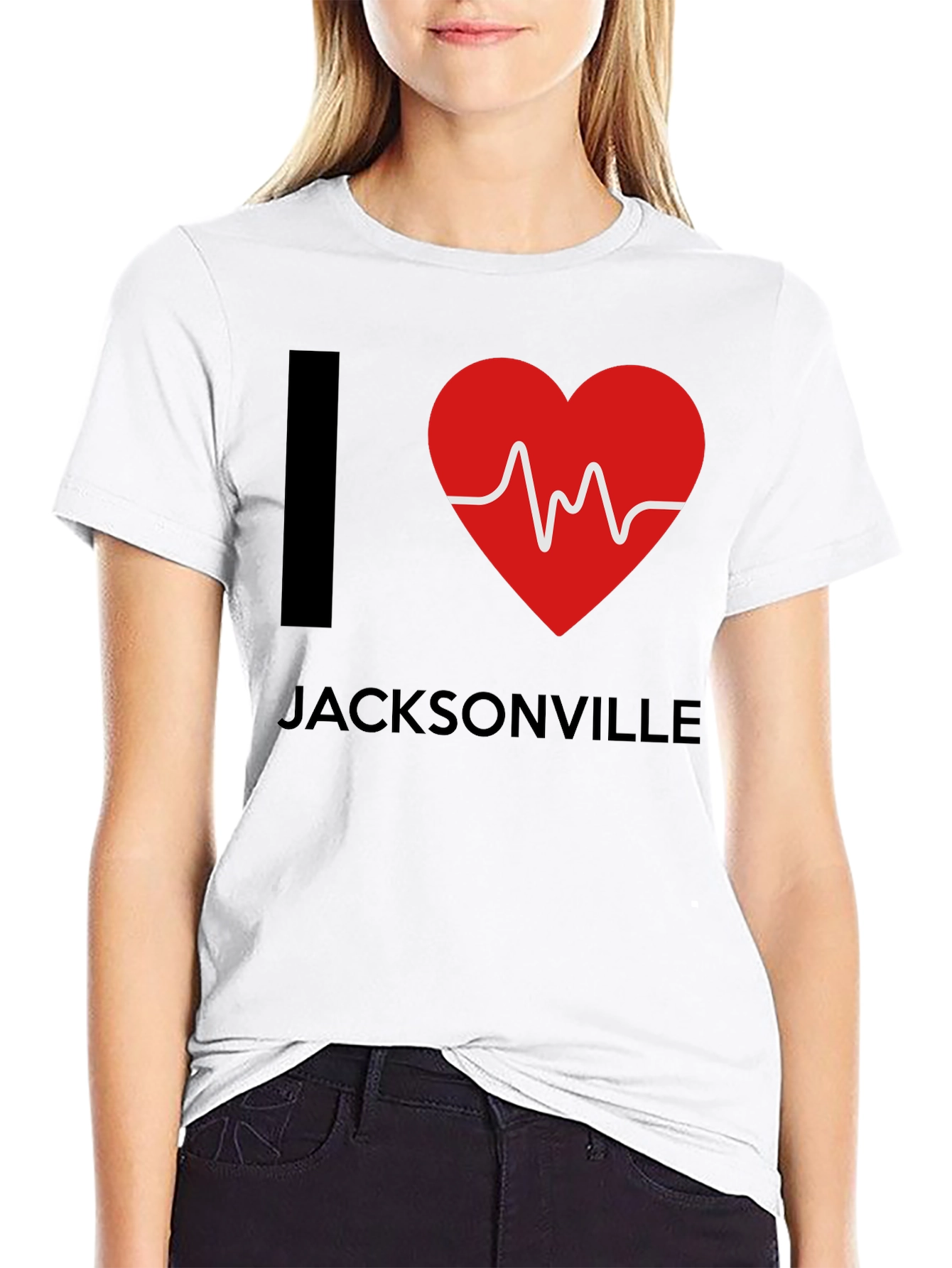 I Love Jacksonville Graphic Tee - Black Cotton T-Shirt