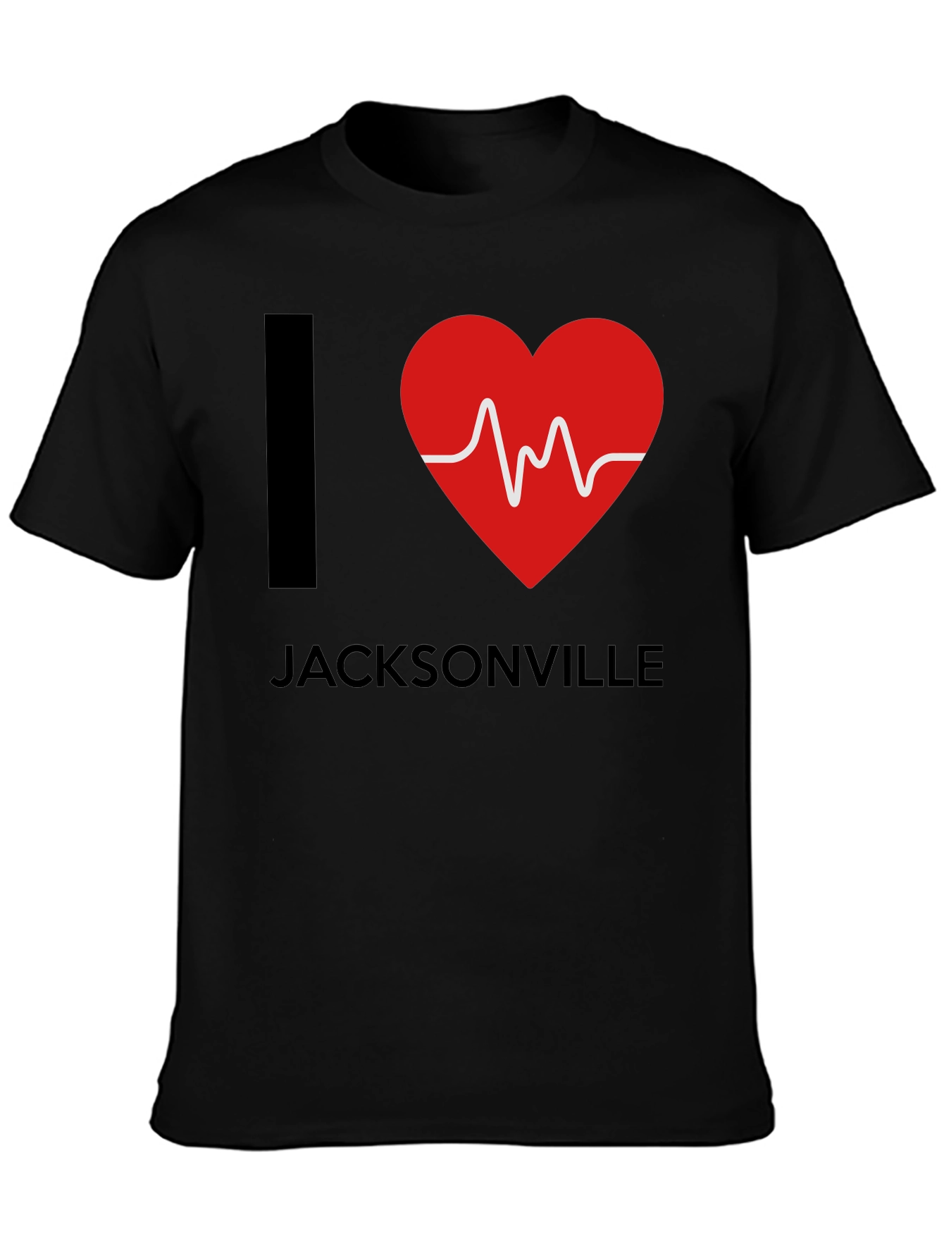 I Love Jacksonville Graphic Tee - Black Cotton T-Shirt