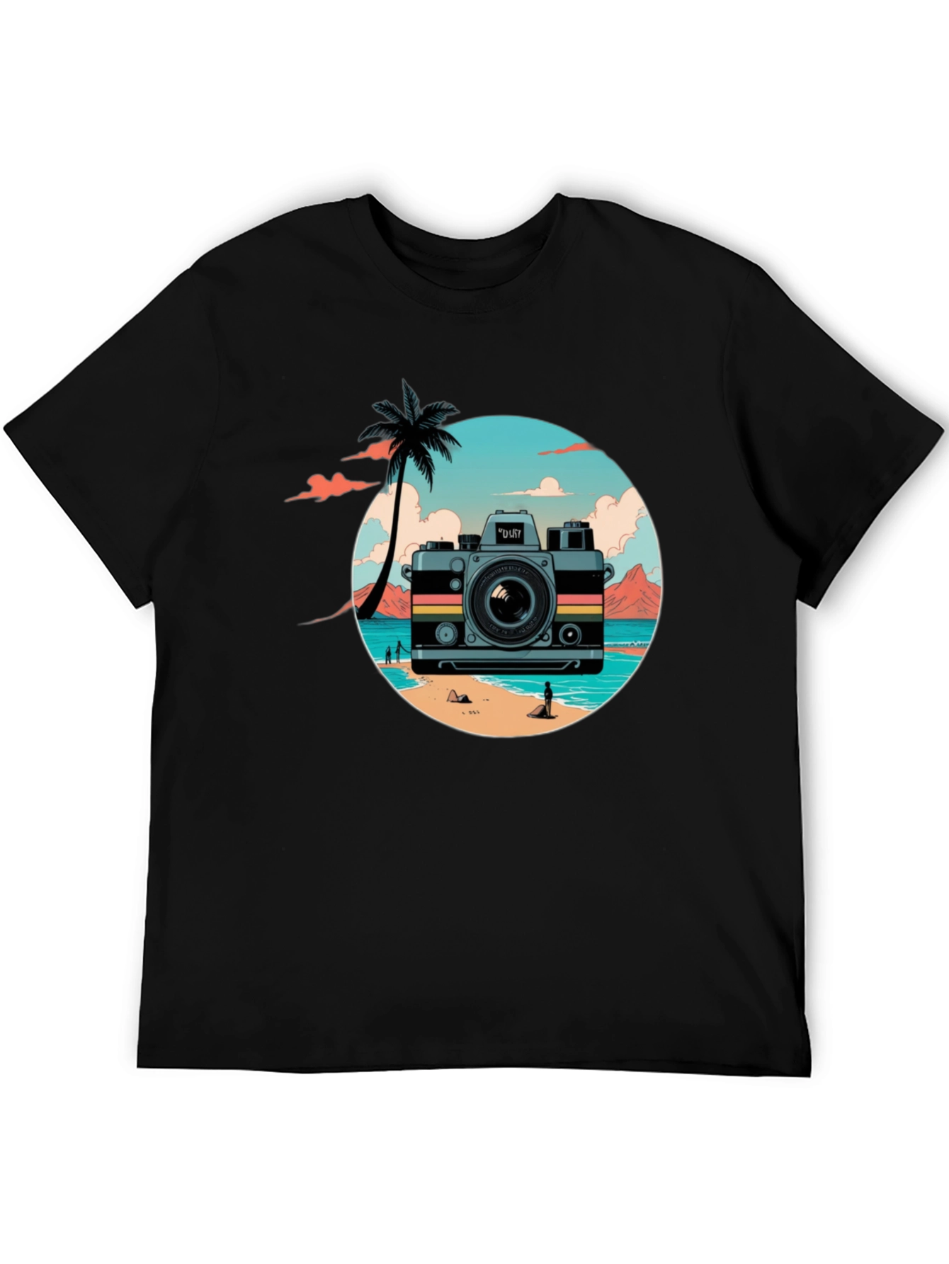 Retro Camera Beach T-Shirt - Summer Vibes