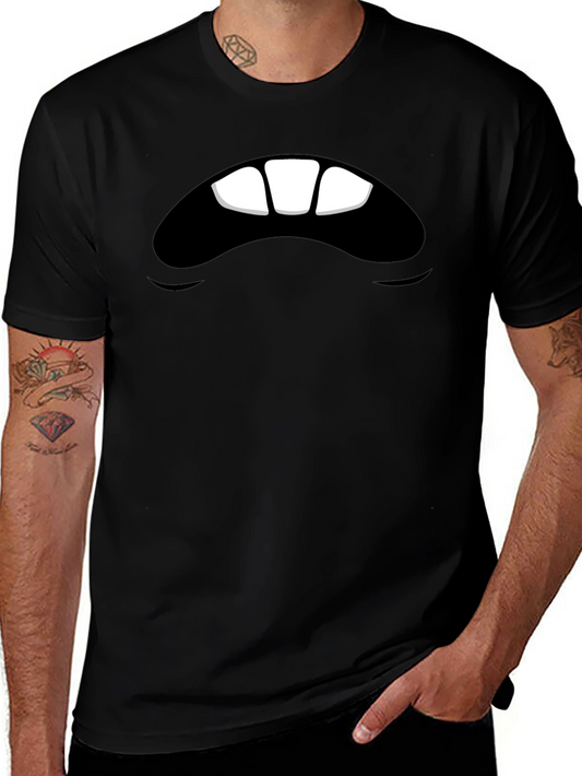 Monster Mouth Graphic Tee - Black Novelty Shirt