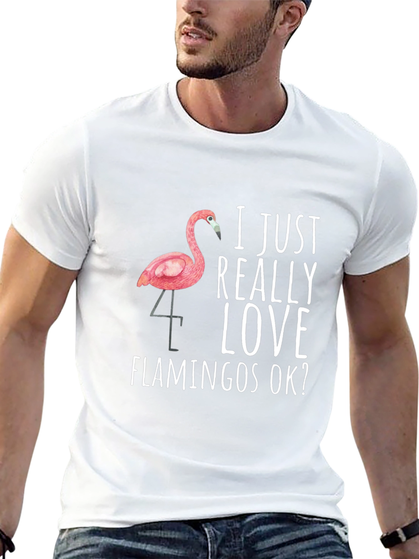 Flamingo Lover Graphic Tee - Black Cotton T-Shirt
