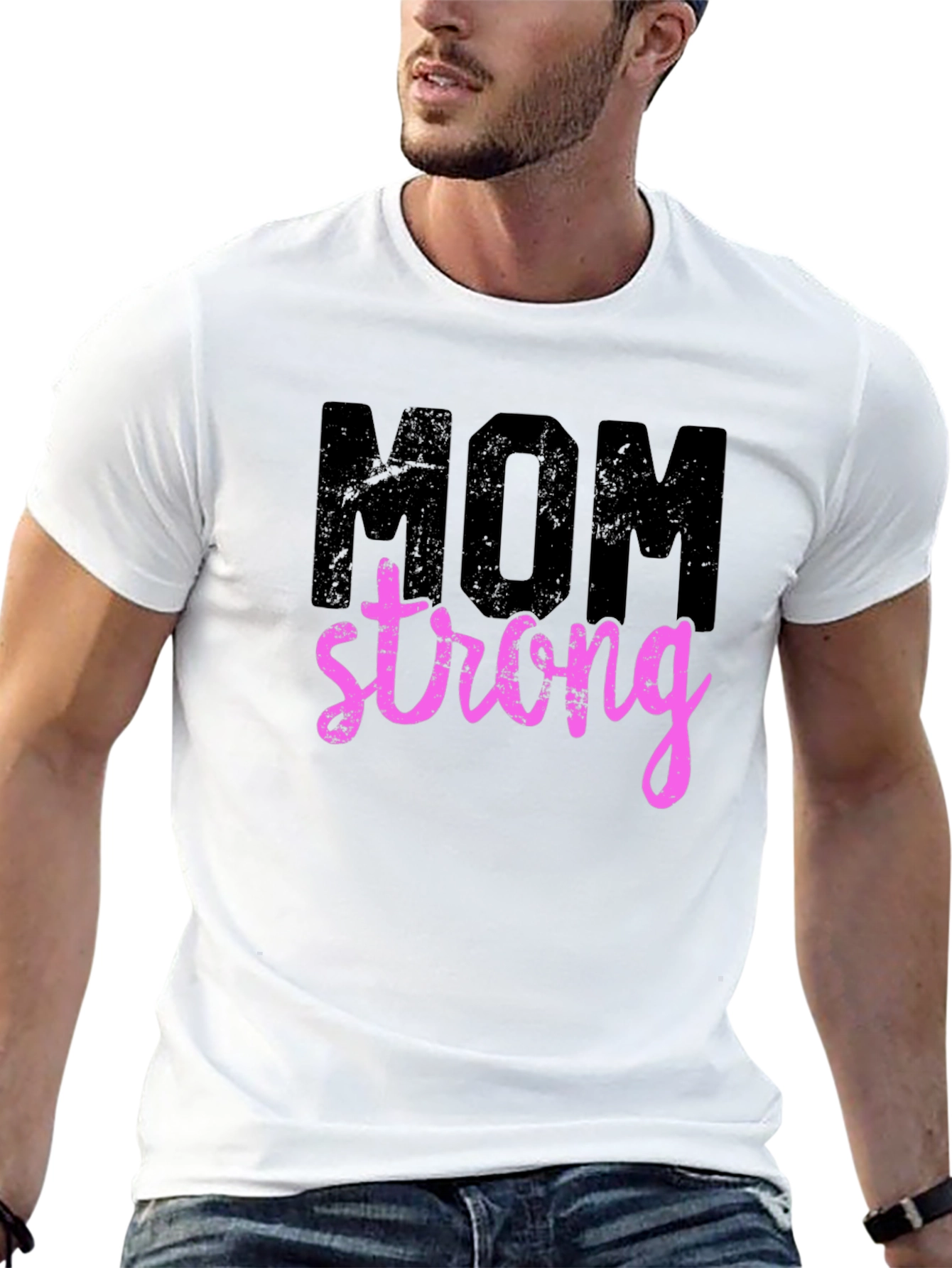 Mom Strong Graphic T-Shirt - Black