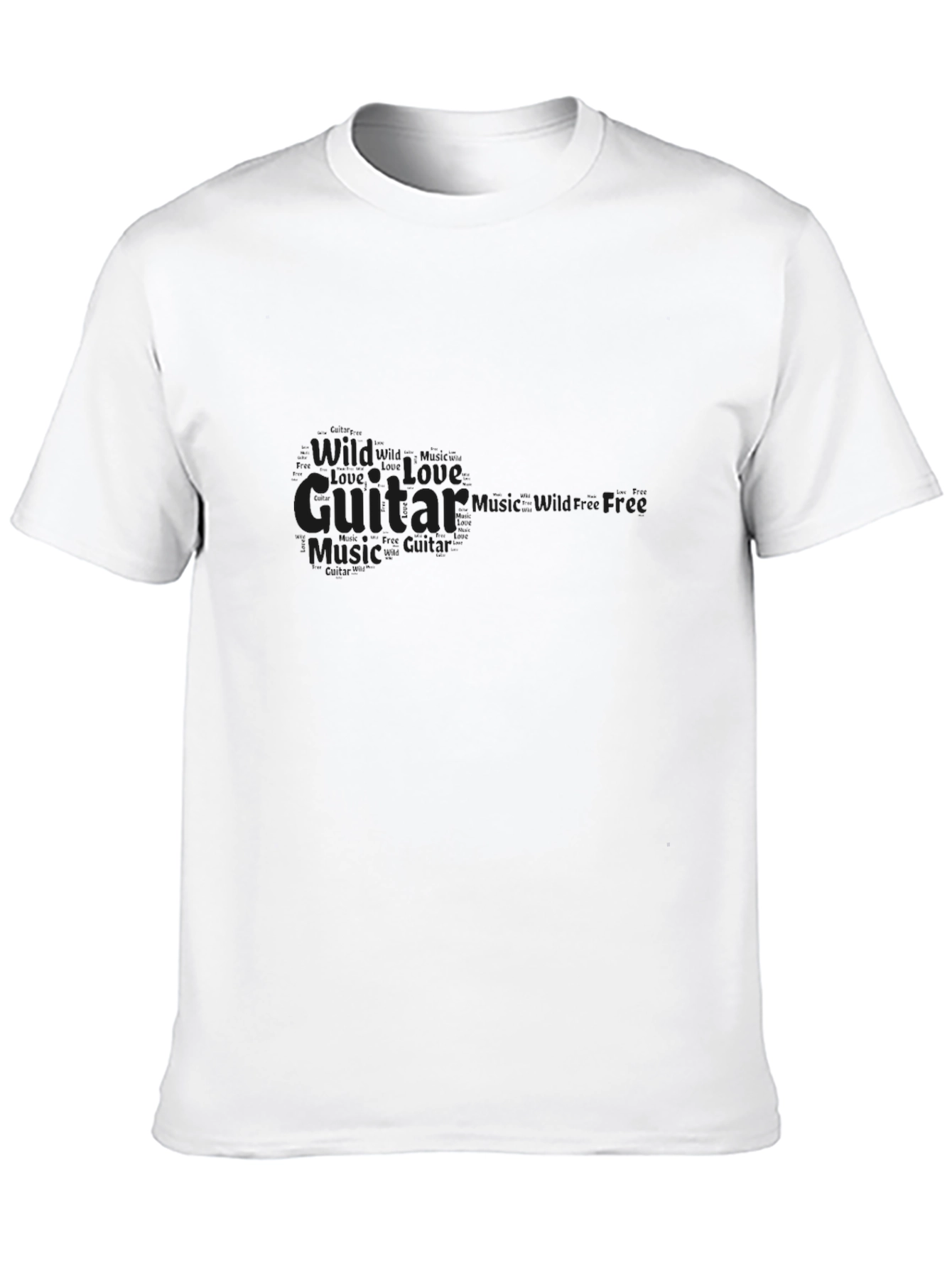 Black Guitar Music Graphic T-Shirt