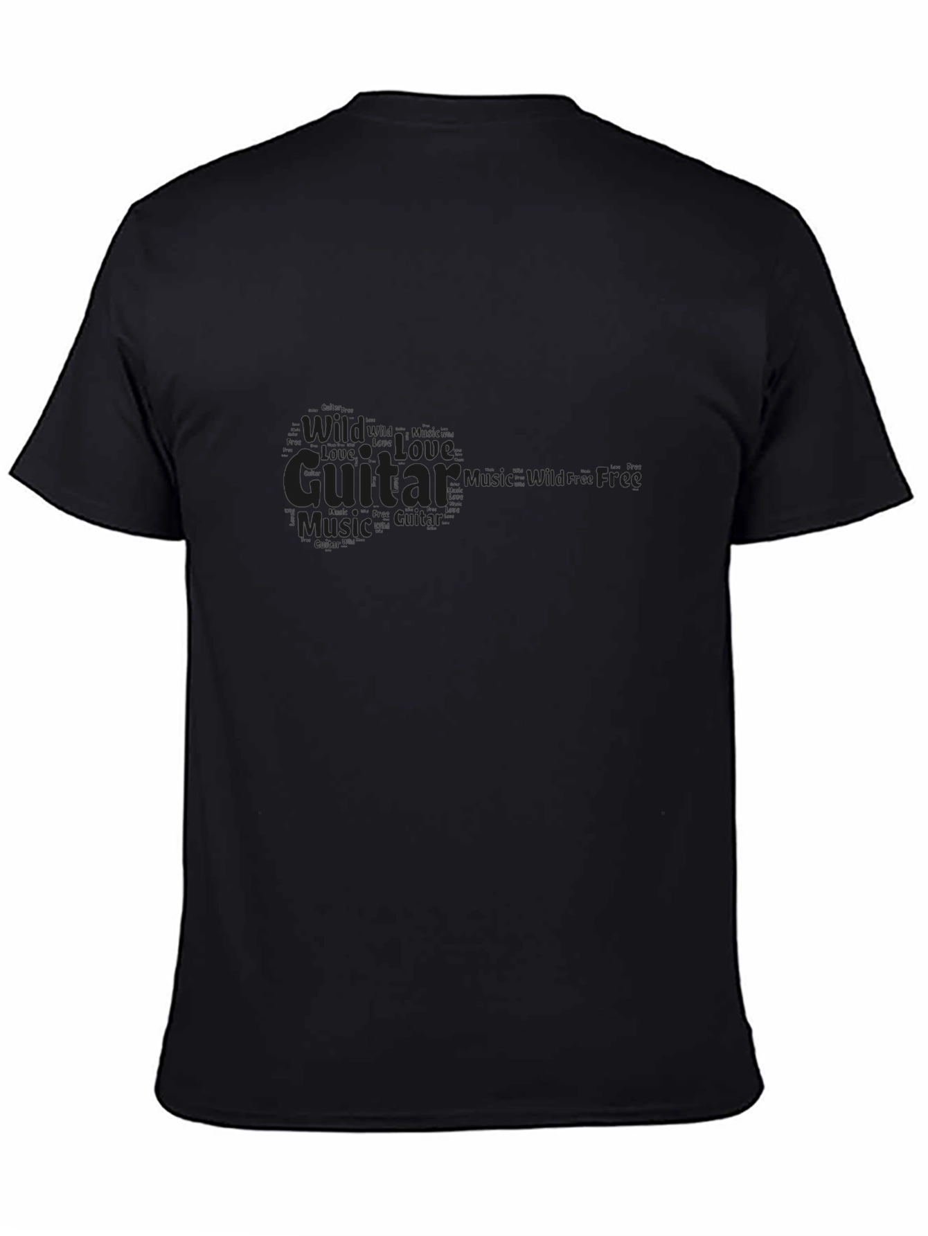 Black Guitar Music Graphic T-Shirt