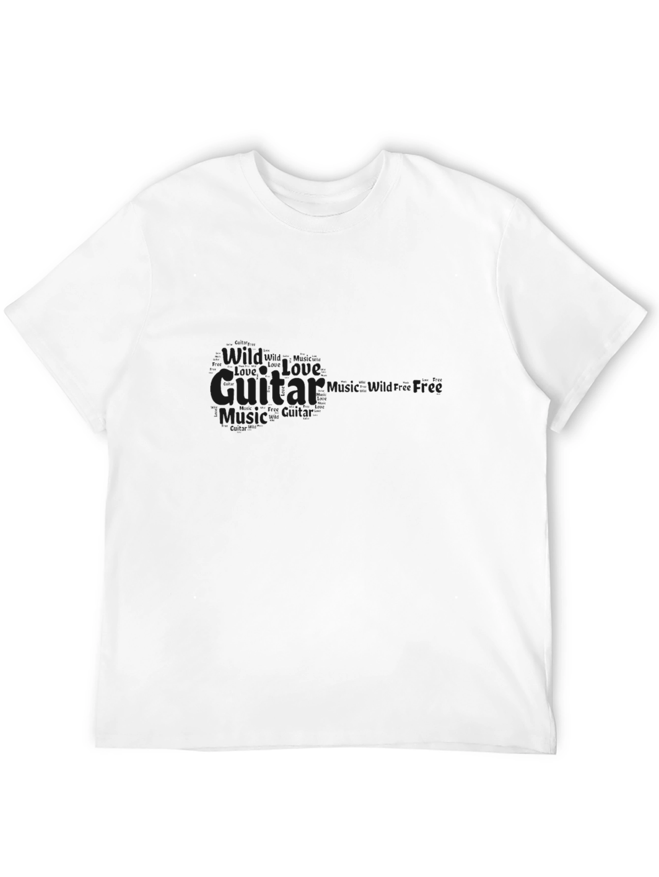 Black Guitar Music Graphic T-Shirt