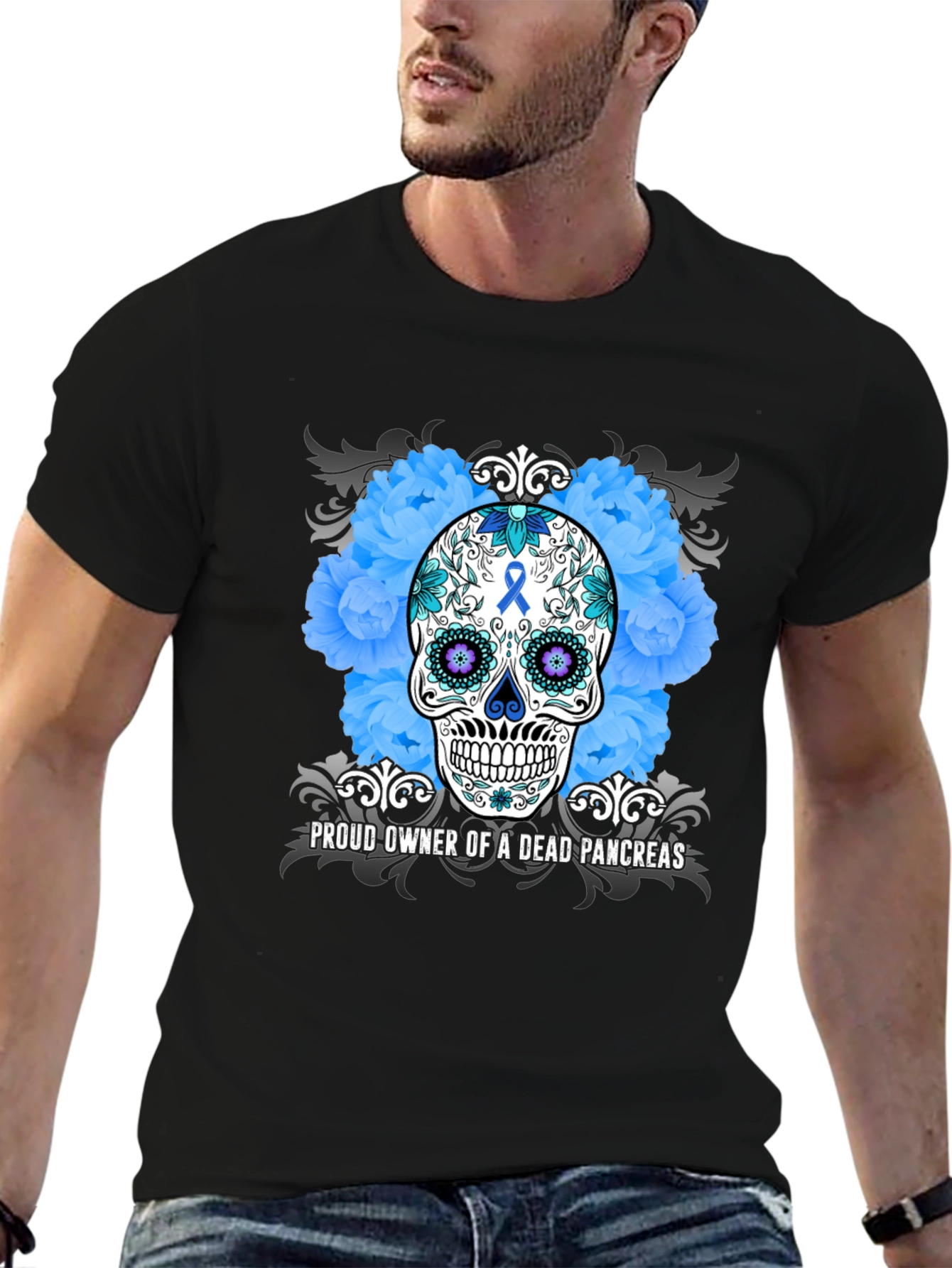 Proud Owner Dead Pancreas Sugar Skull T-Shirt