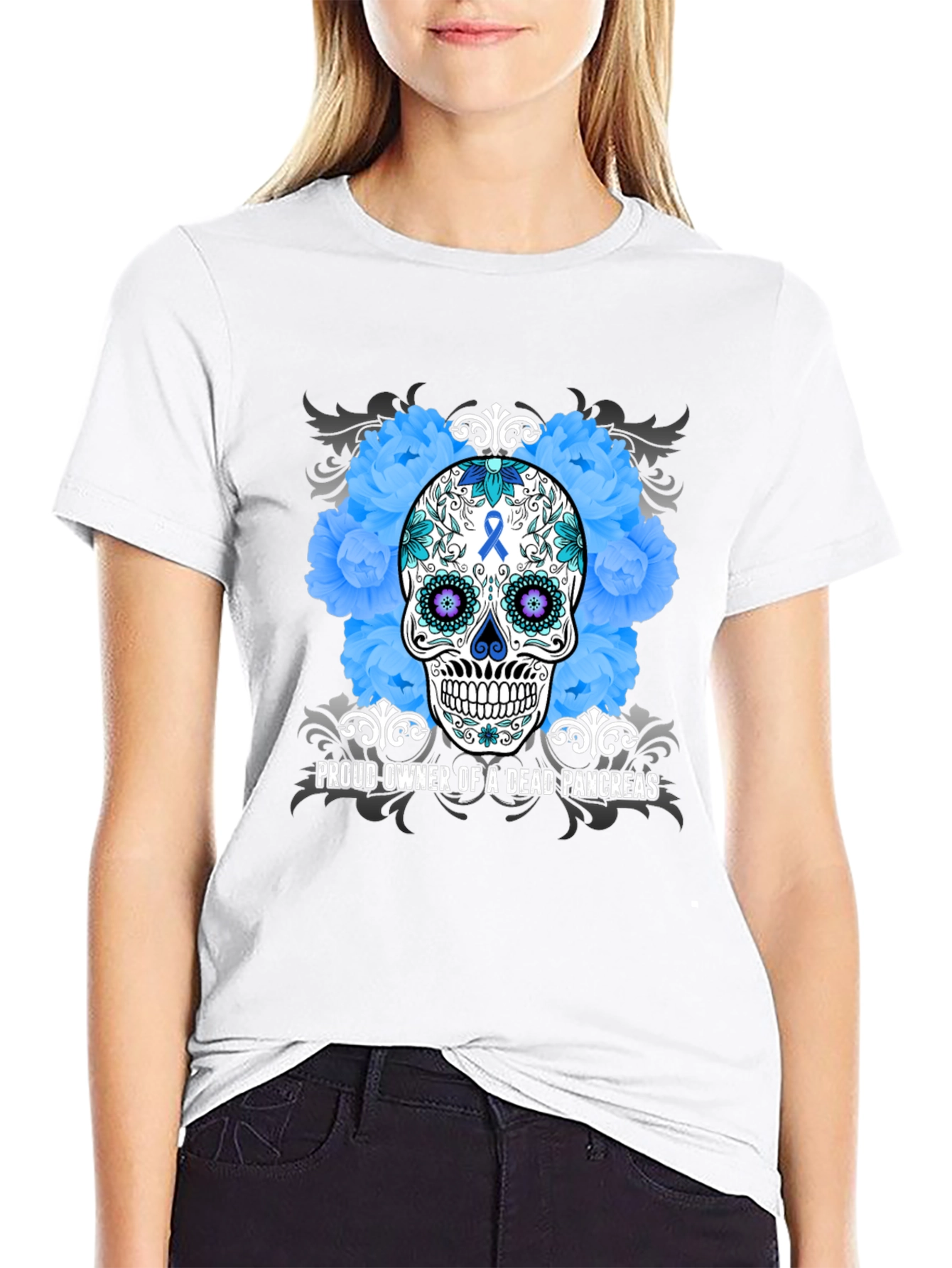 Proud Owner Dead Pancreas Sugar Skull T-Shirt