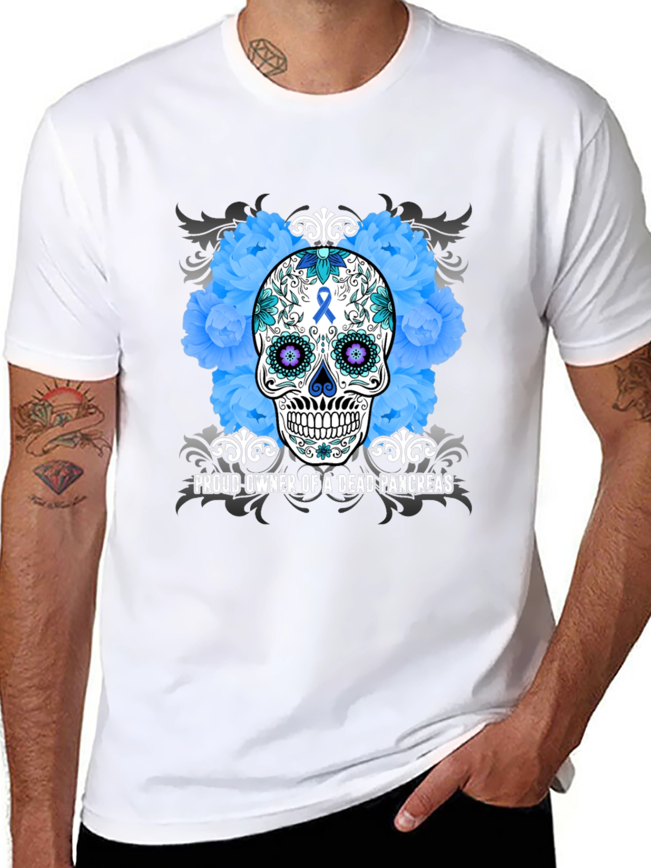 Proud Owner Dead Pancreas Sugar Skull T-Shirt
