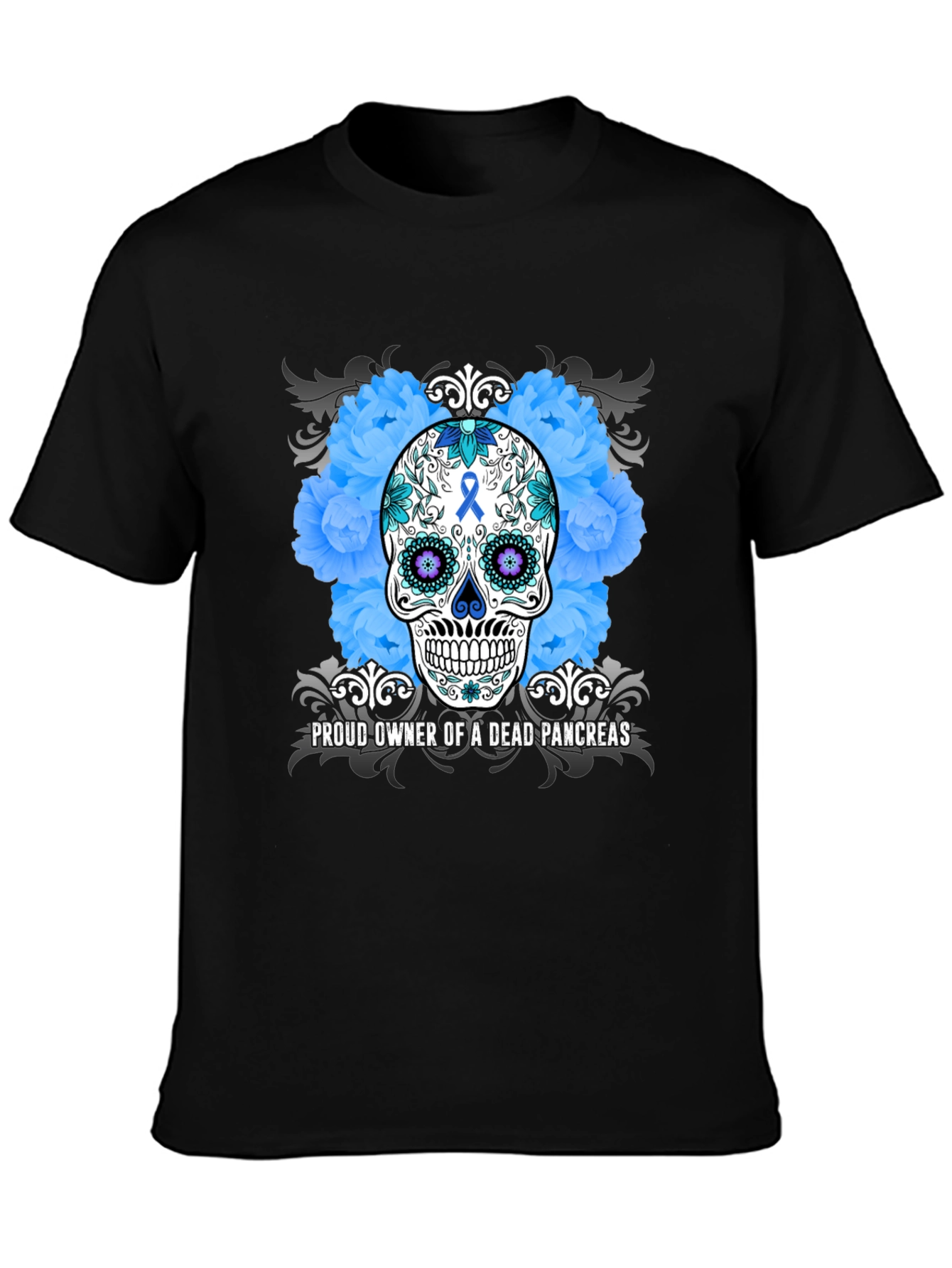 Proud Owner Dead Pancreas Sugar Skull T-Shirt