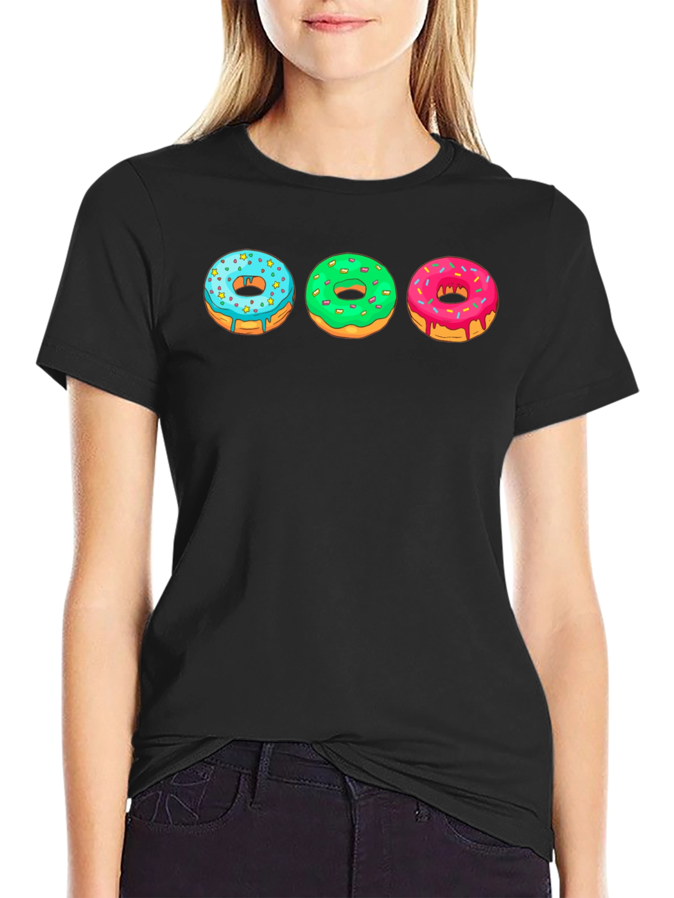 Donut Graphic Print T-Shirt - Casual Wear