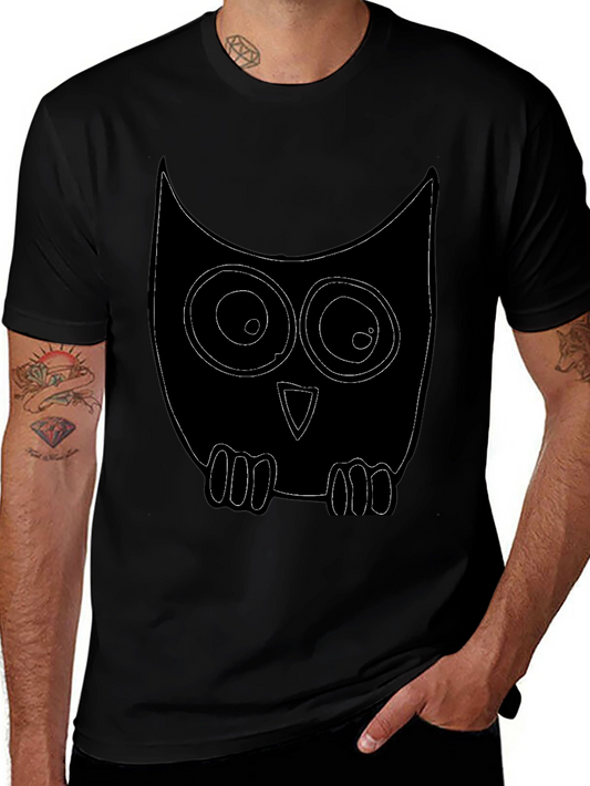Owl Graphic Print Crew Neck T-Shirt