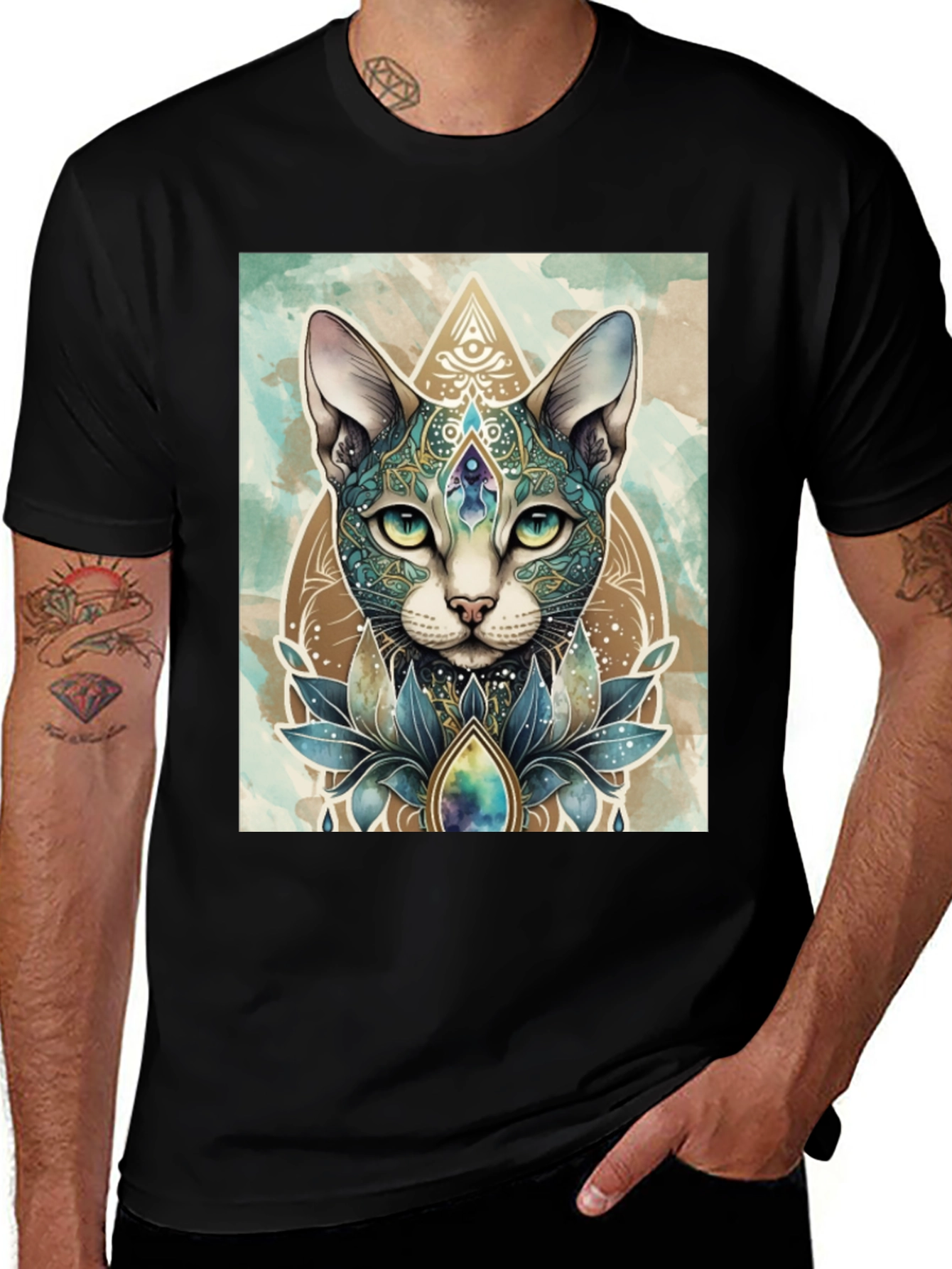 Mystic Cat T-Shirt - Artistic Animal Tee