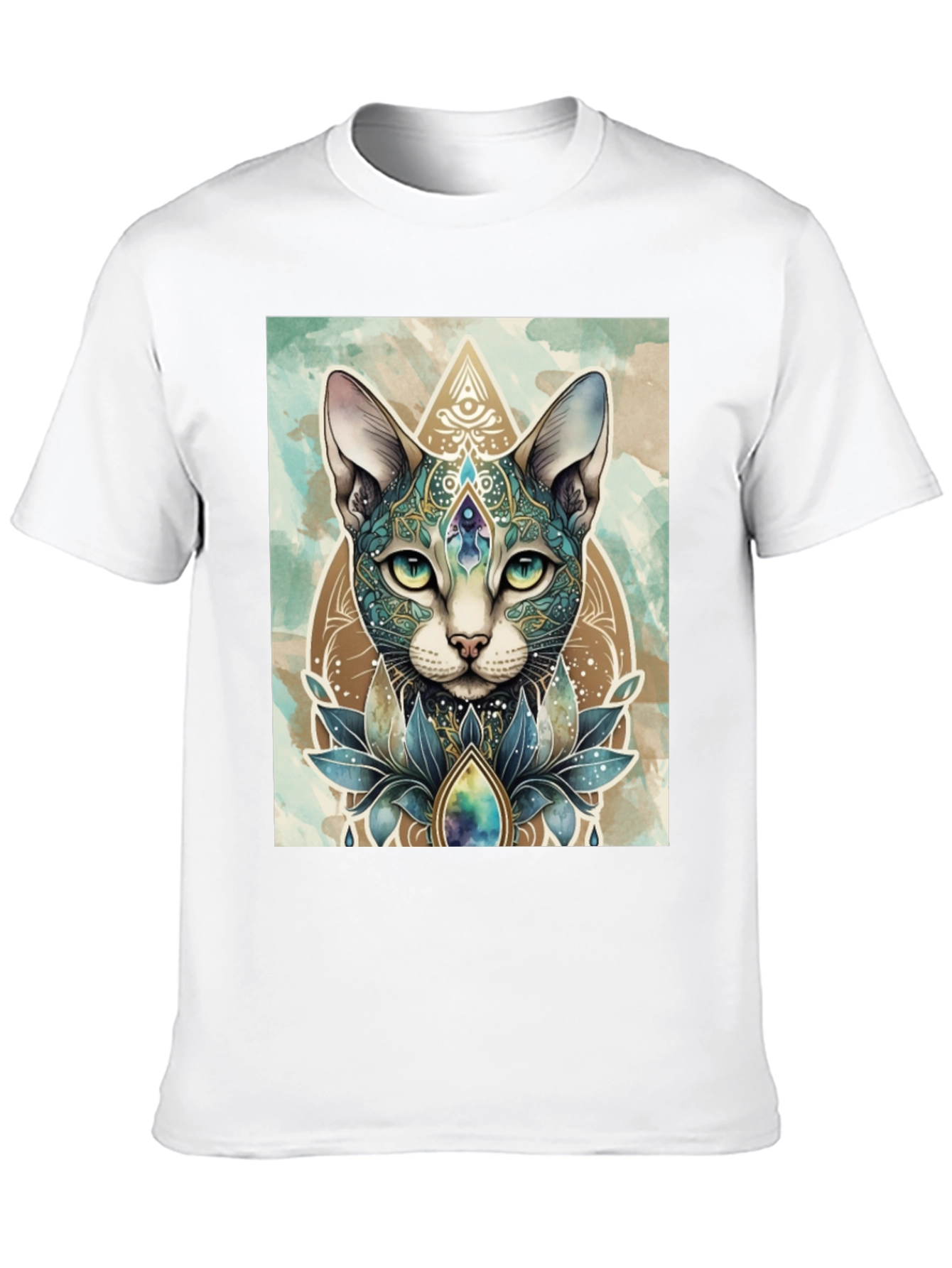 Mystic Cat T-Shirt - Artistic Animal Tee