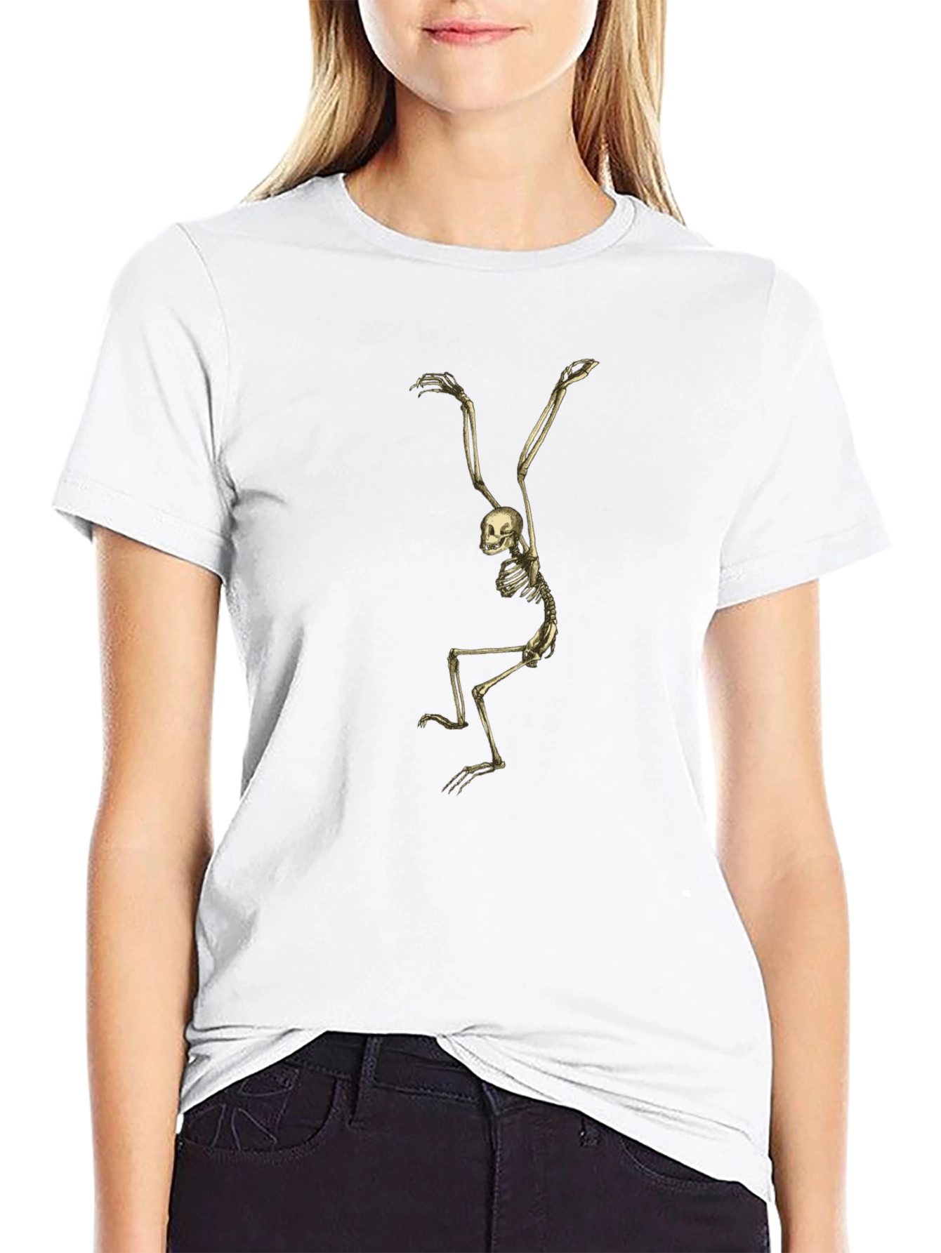 Skeleton Print T-Shirt - Mens Black Tee