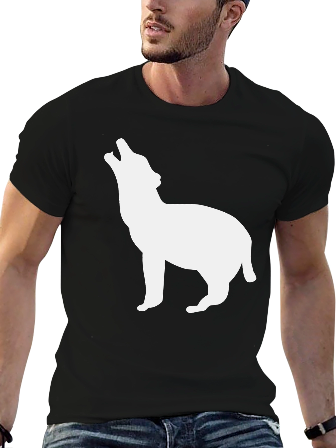 Black Wolf Howling T-Shirt