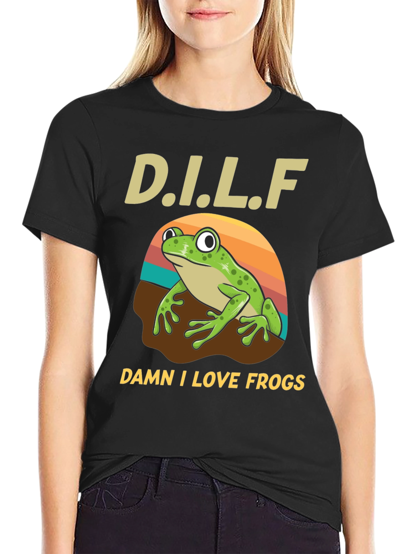 D.I.L.F. Damn I Love Frogs Graphic T-Shirt