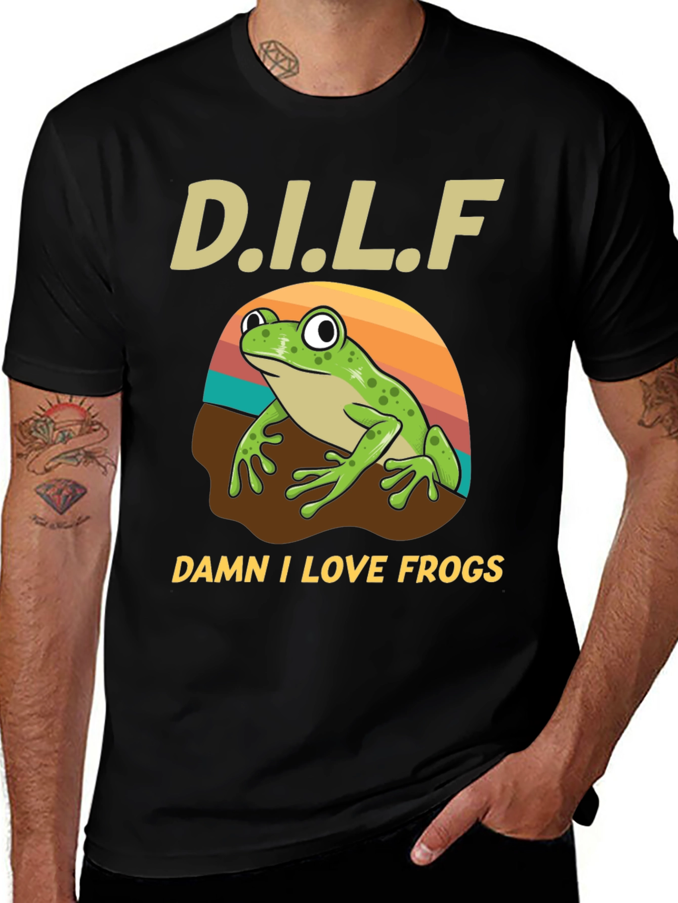 D.I.L.F. Damn I Love Frogs Graphic T-Shirt