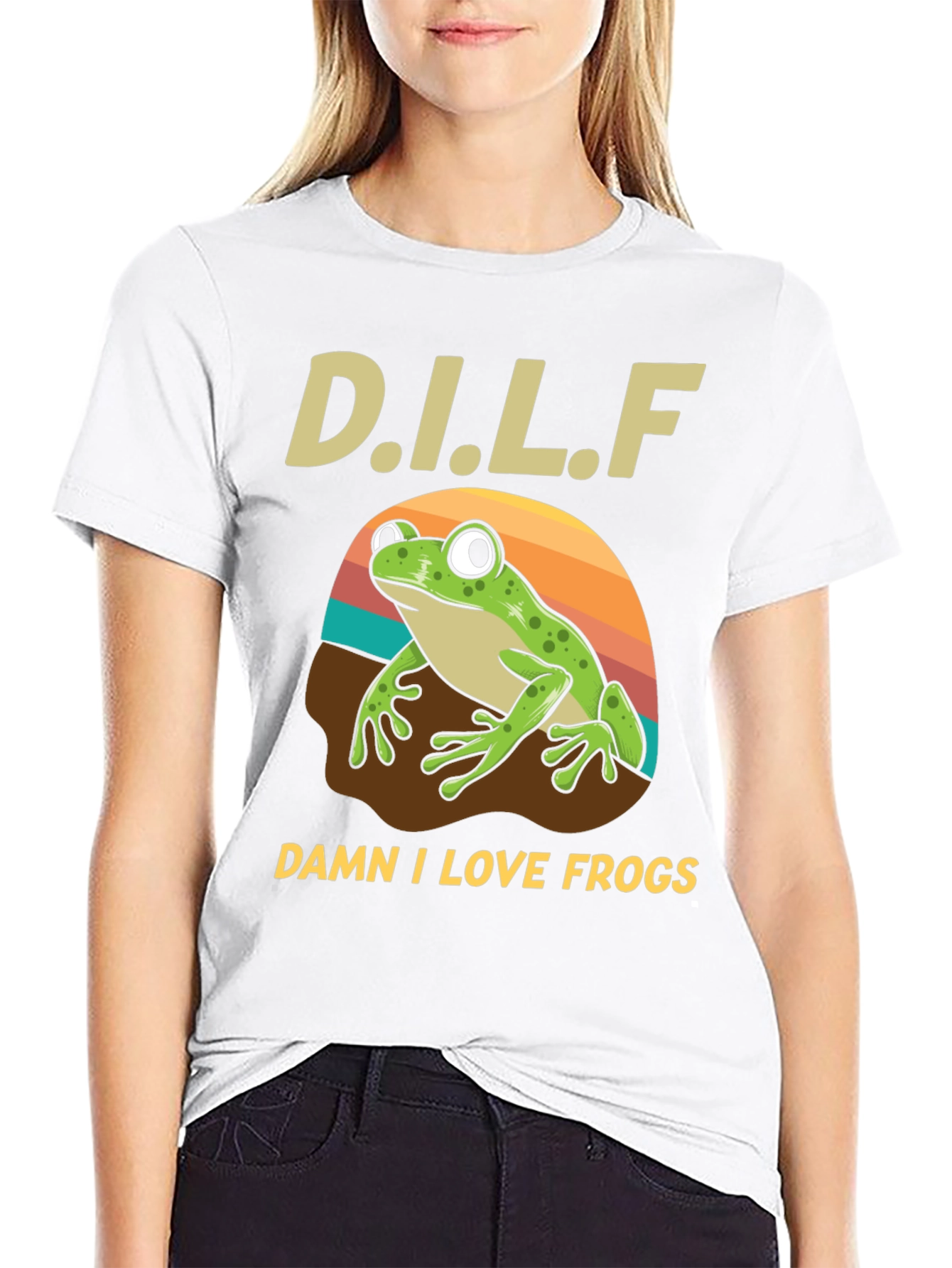 D.I.L.F. Damn I Love Frogs Graphic T-Shirt
