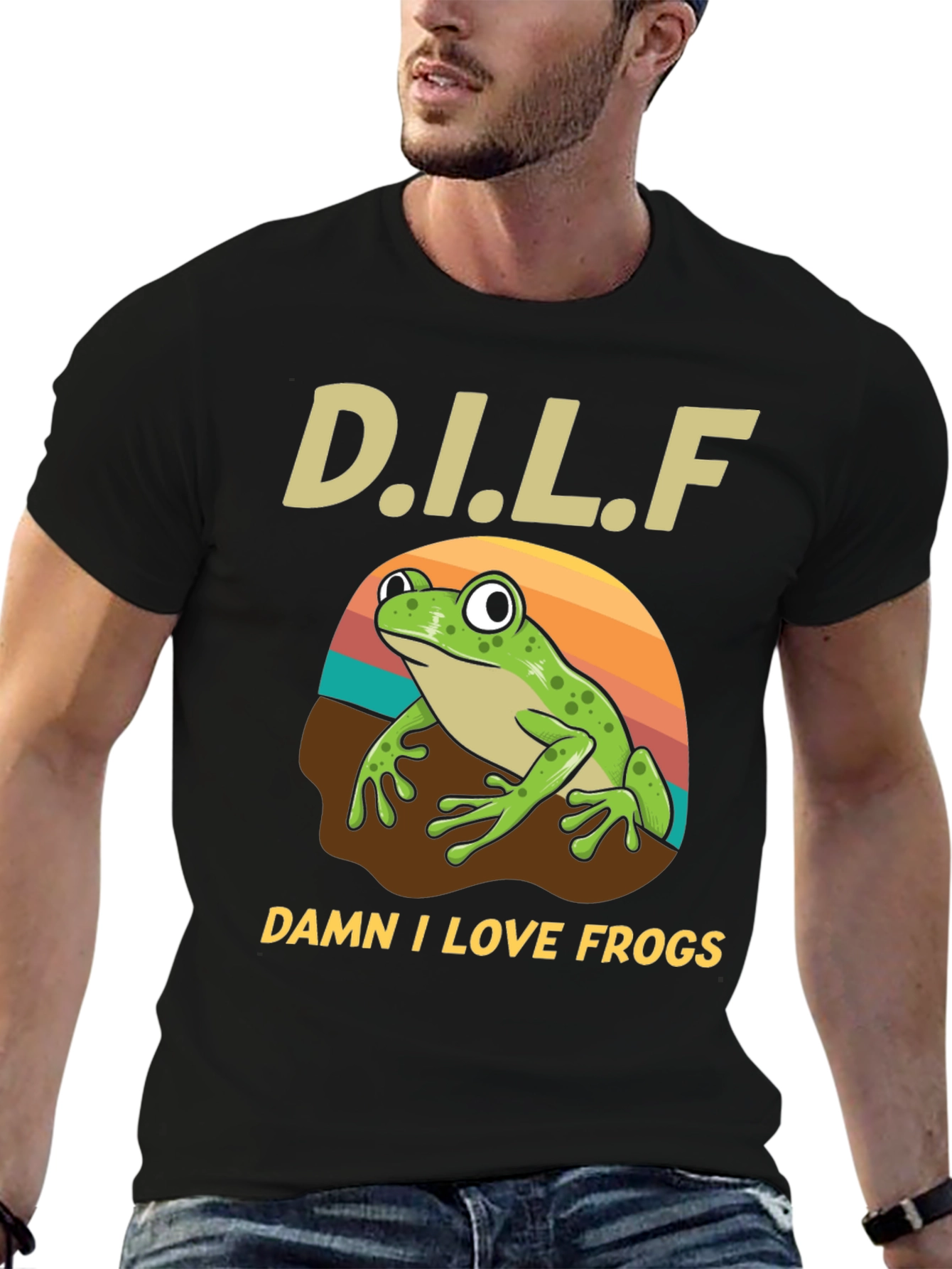 D.I.L.F. Damn I Love Frogs Graphic T-Shirt