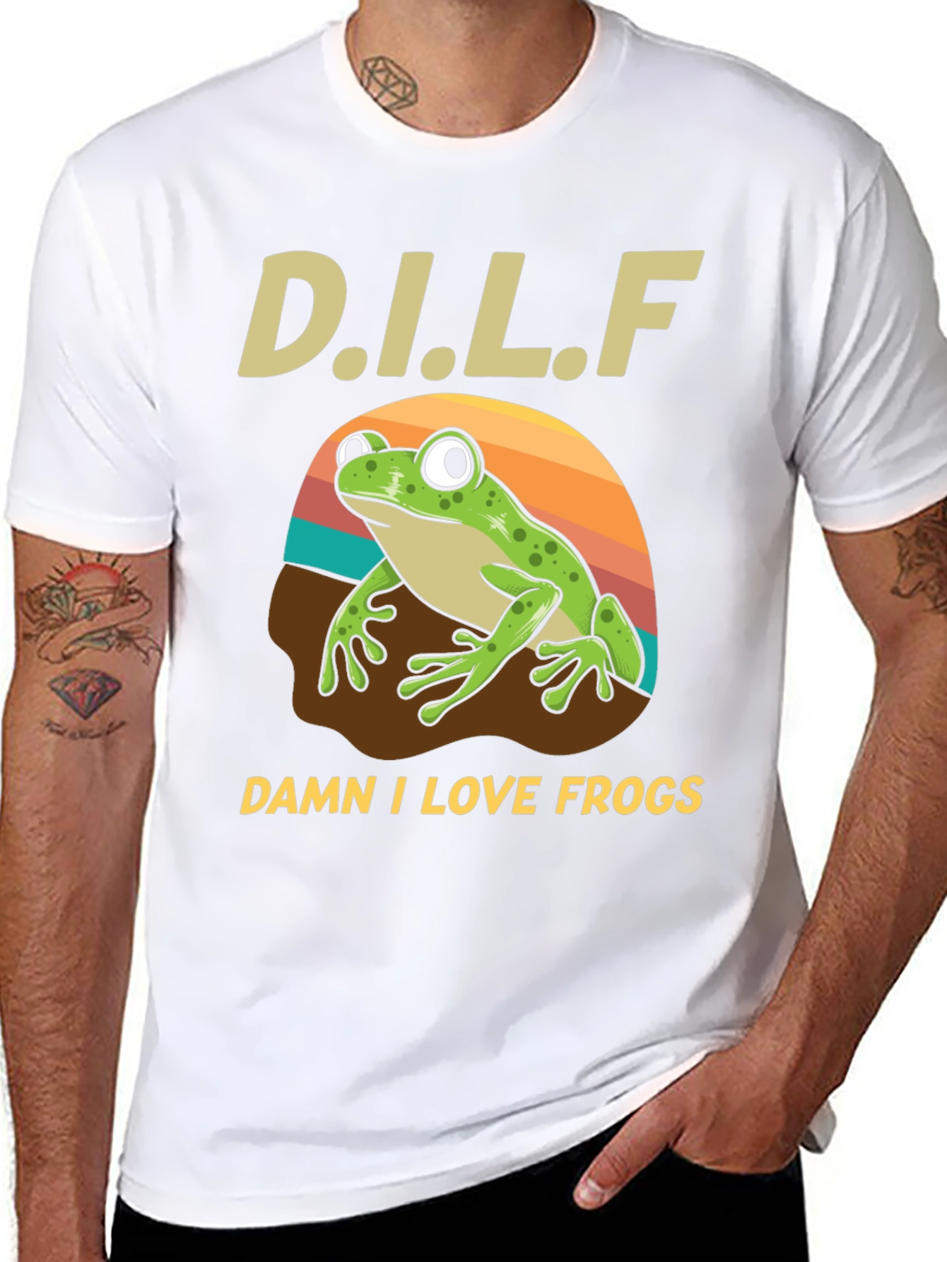 D.I.L.F. Damn I Love Frogs Graphic T-Shirt