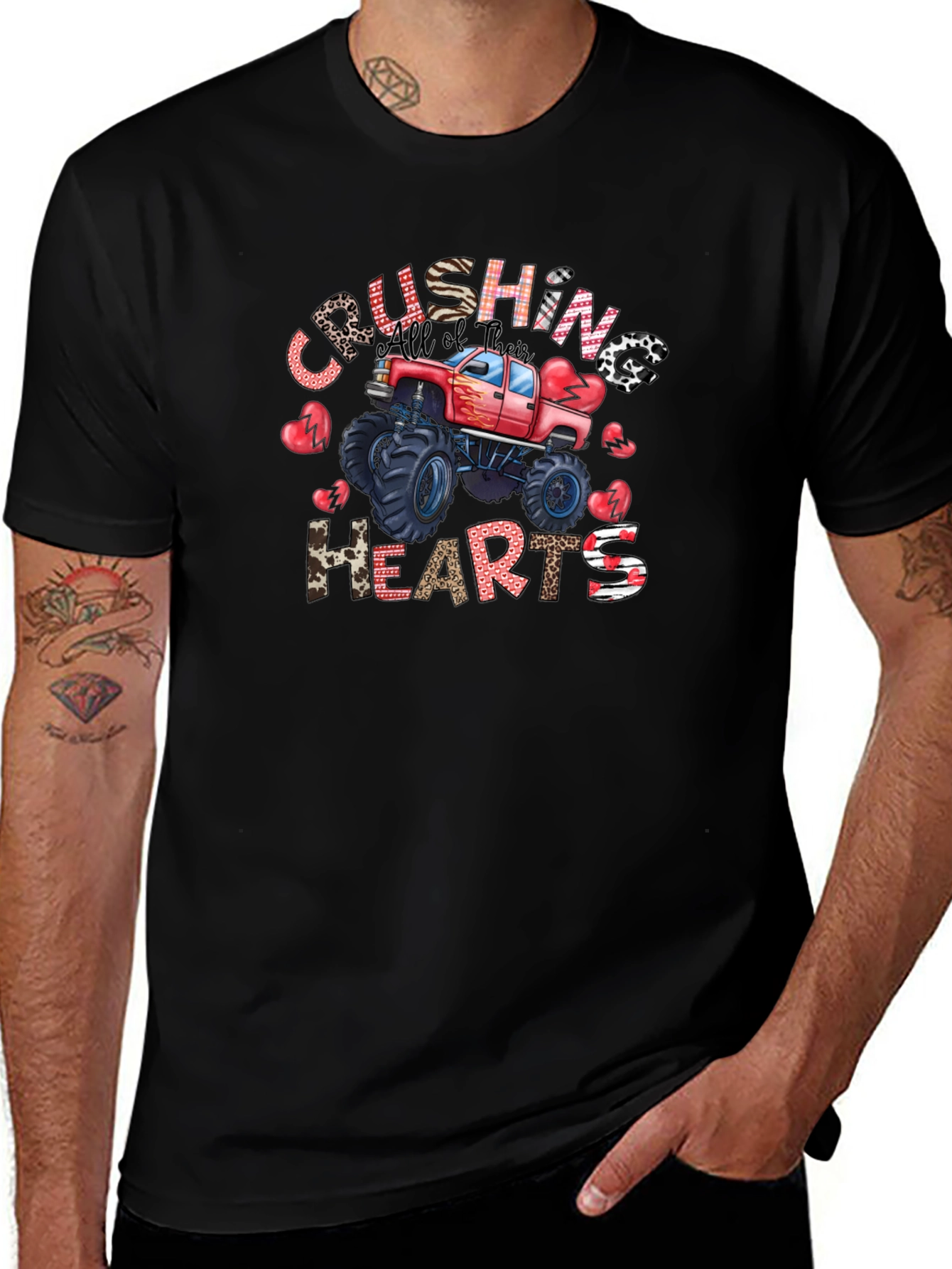 Crushing Hearts Monster Truck Graphic Tee