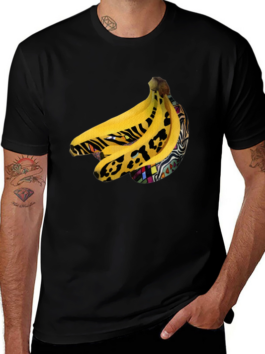 Funky Banana Print Black T-Shirt