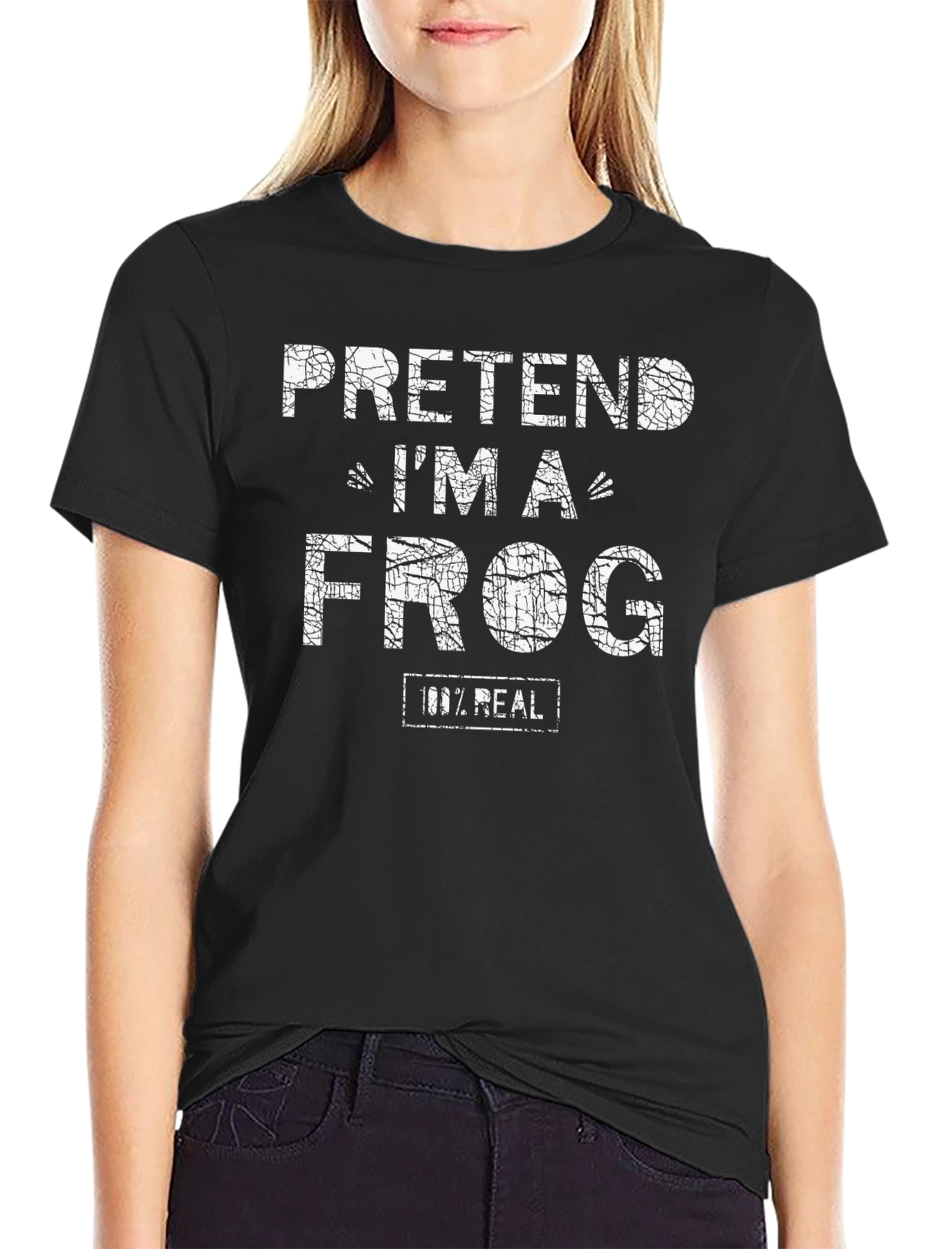 Pretend Im a Frog Mens Black T-Shirt