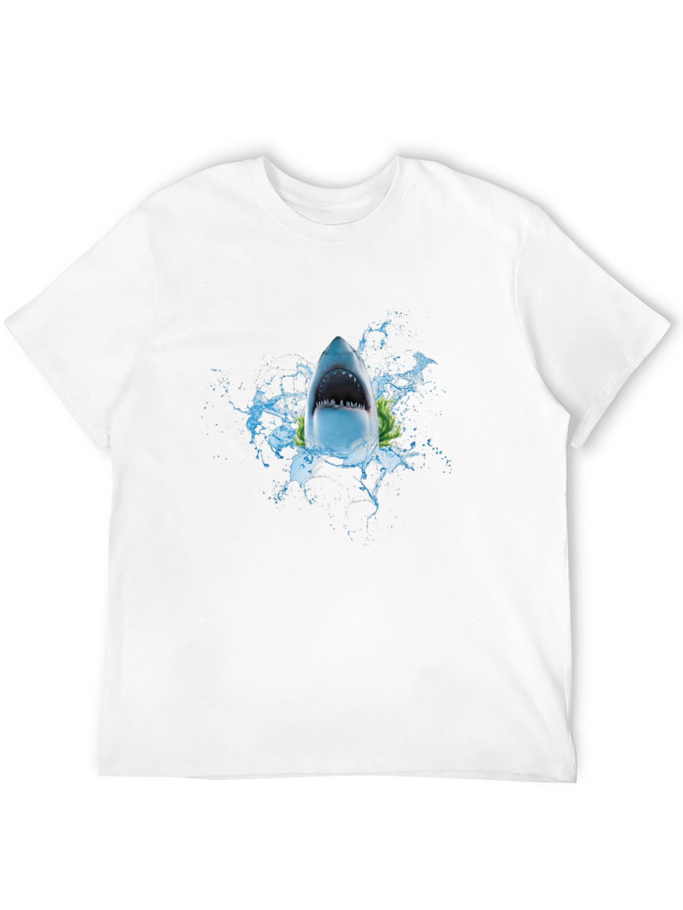 Shark Attack Graphic Tee - Black Cotton T-Shirt