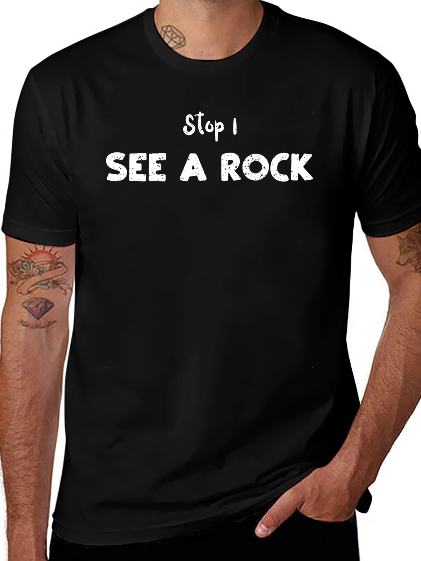 Stop! I See a Rock - Funny Graphic Tee