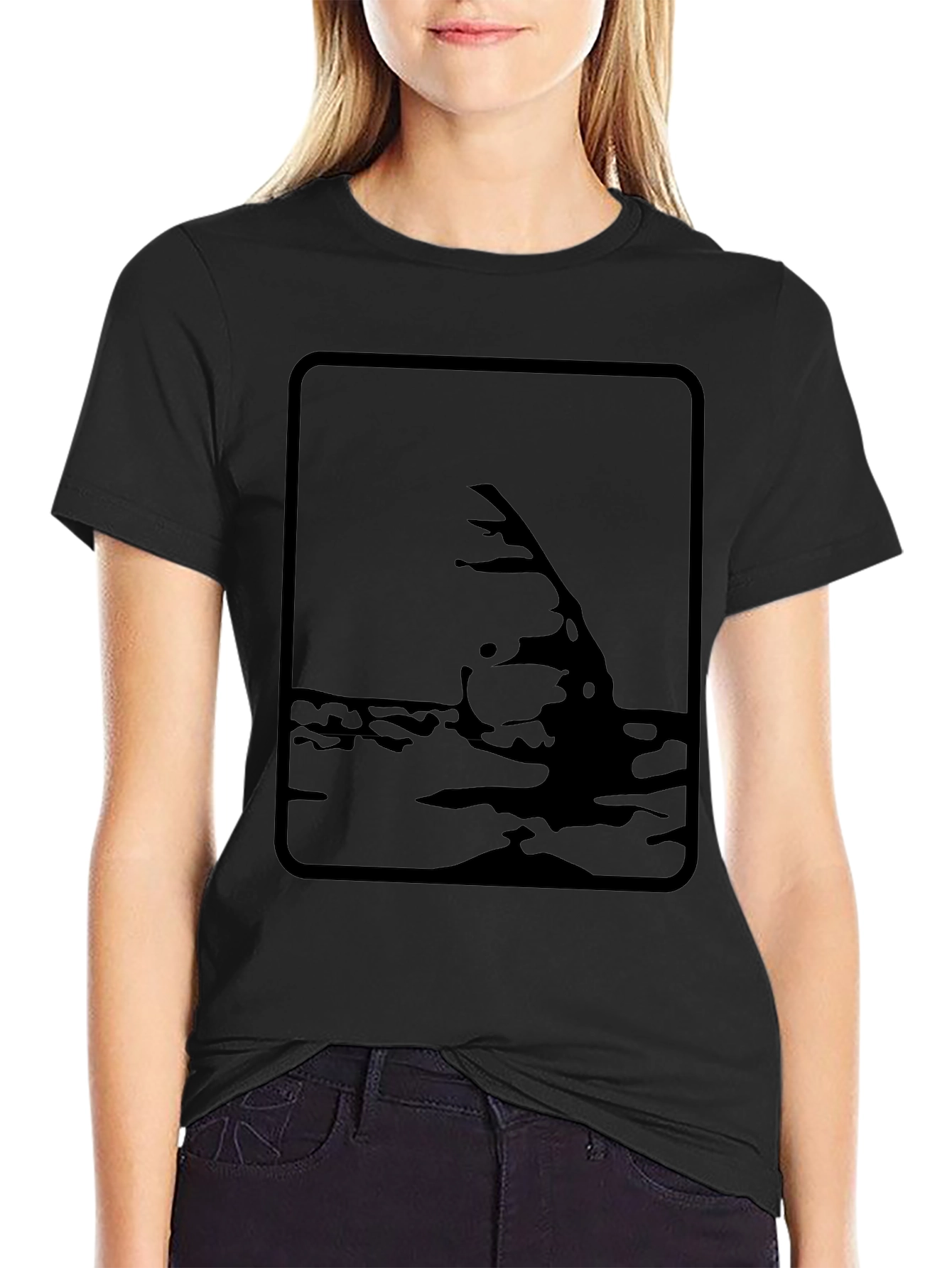 Shark Fin Graphic Tee - Mens Black T-Shirt