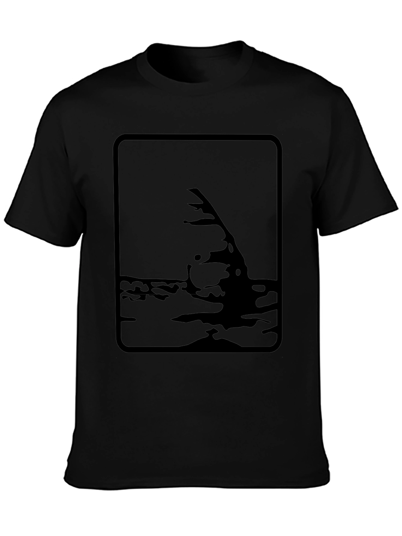 Shark Fin Graphic Tee - Mens Black T-Shirt