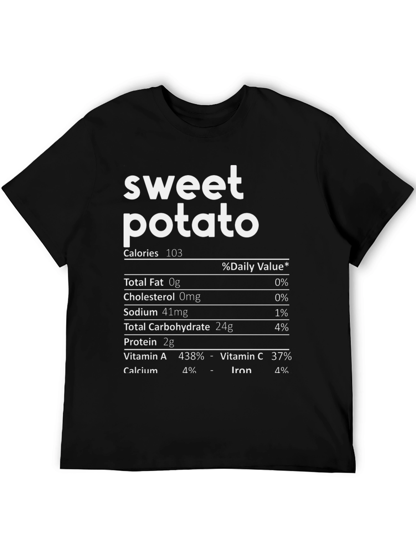 Sweet Potato Nutrition Facts Graphic Tee