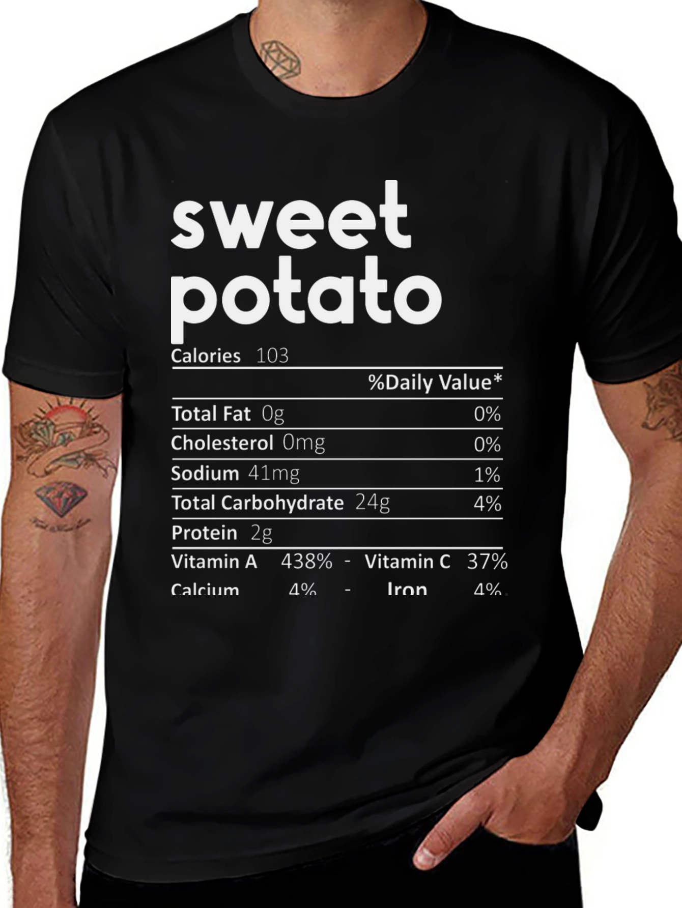 Sweet Potato Nutrition Facts Graphic Tee