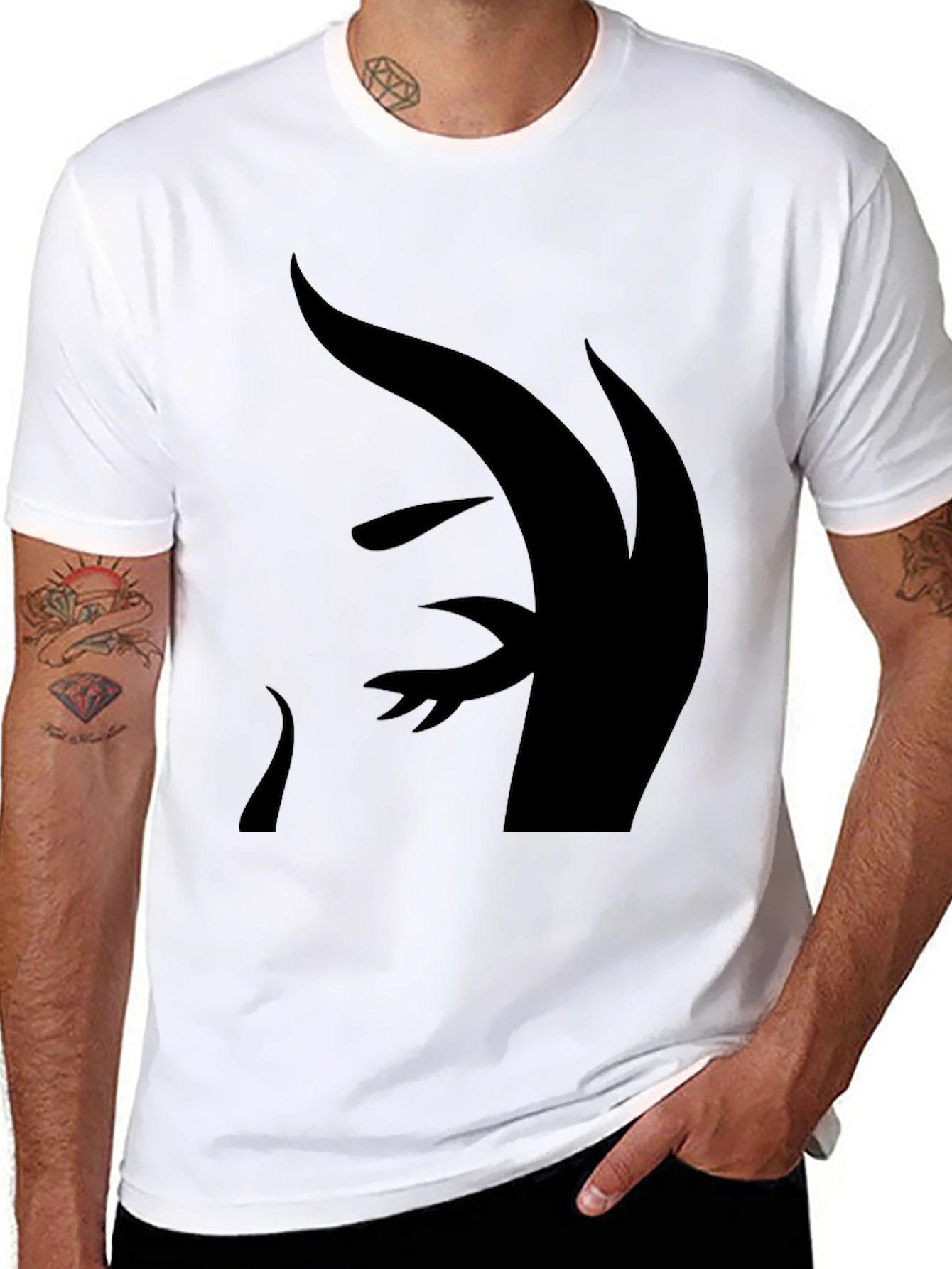 Abstract Silhouette Black T-Shirt