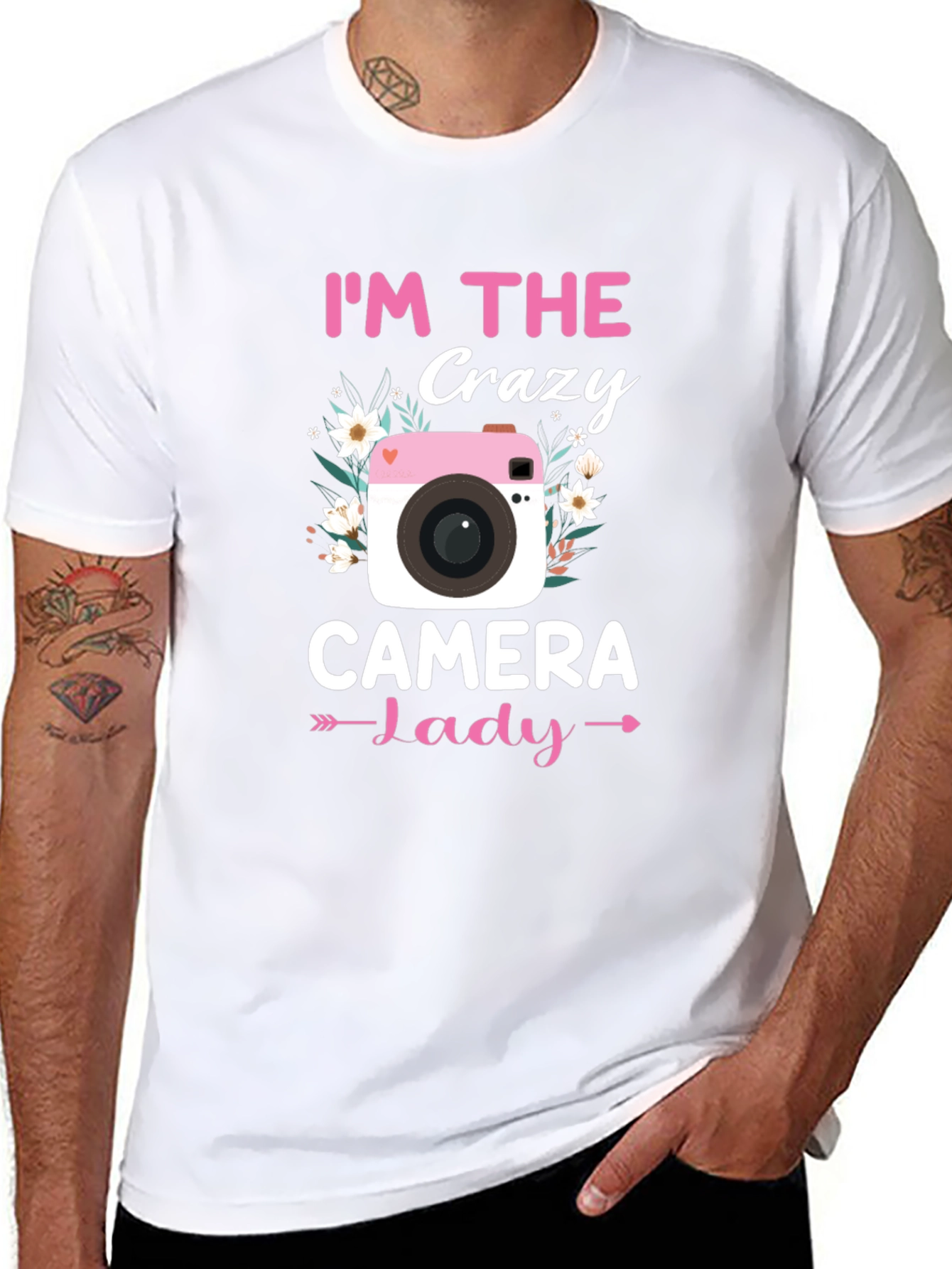 Crazy Camera Lady T-Shirt - Photographer Gift