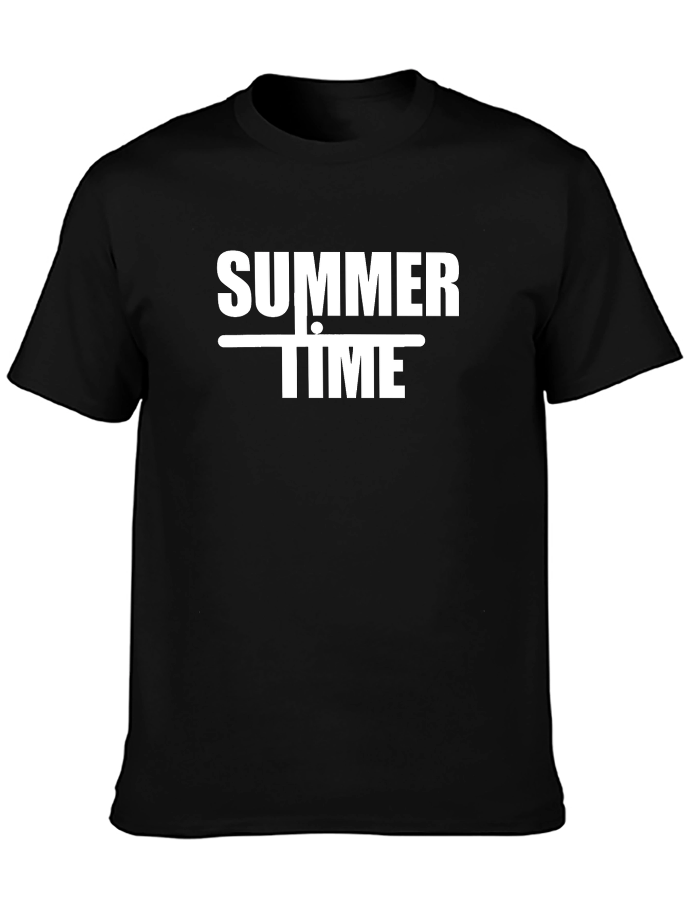 Summertime Graphic Print Black T-Shirt