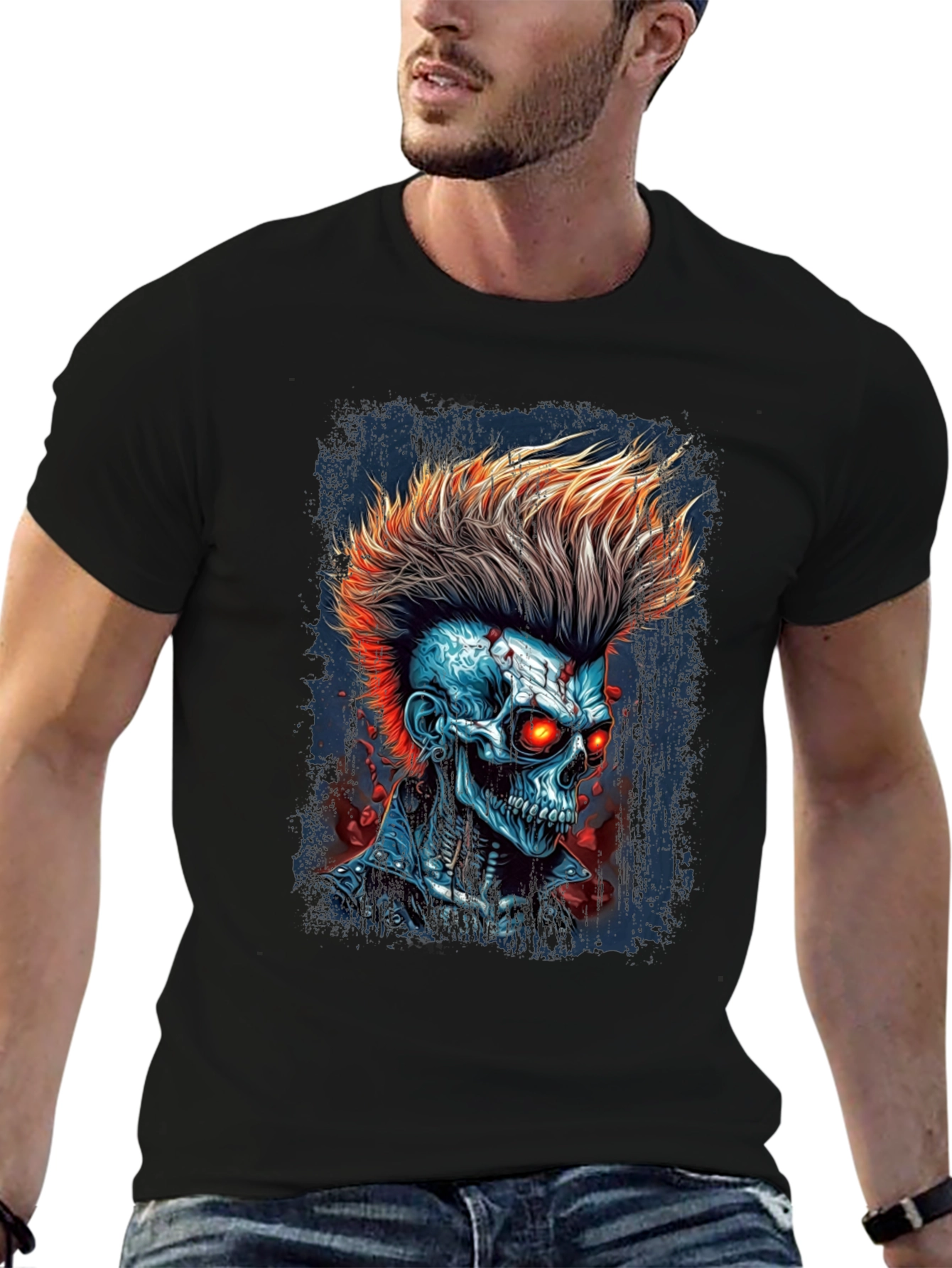 Punk Rock Skeleton T-Shirt - Edgy Graphic Tee