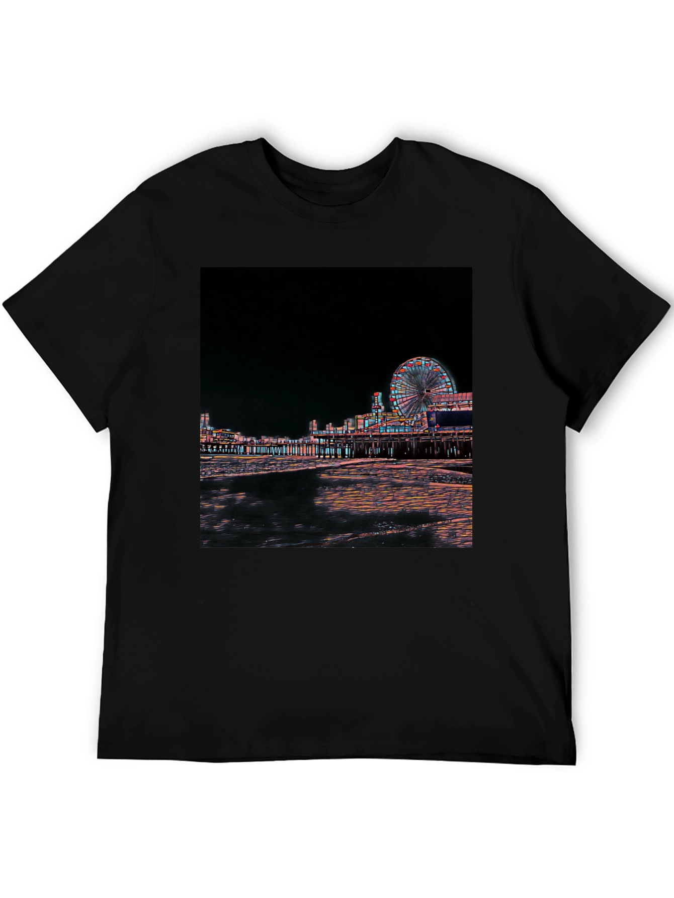 Night Scene Black T-Shirt