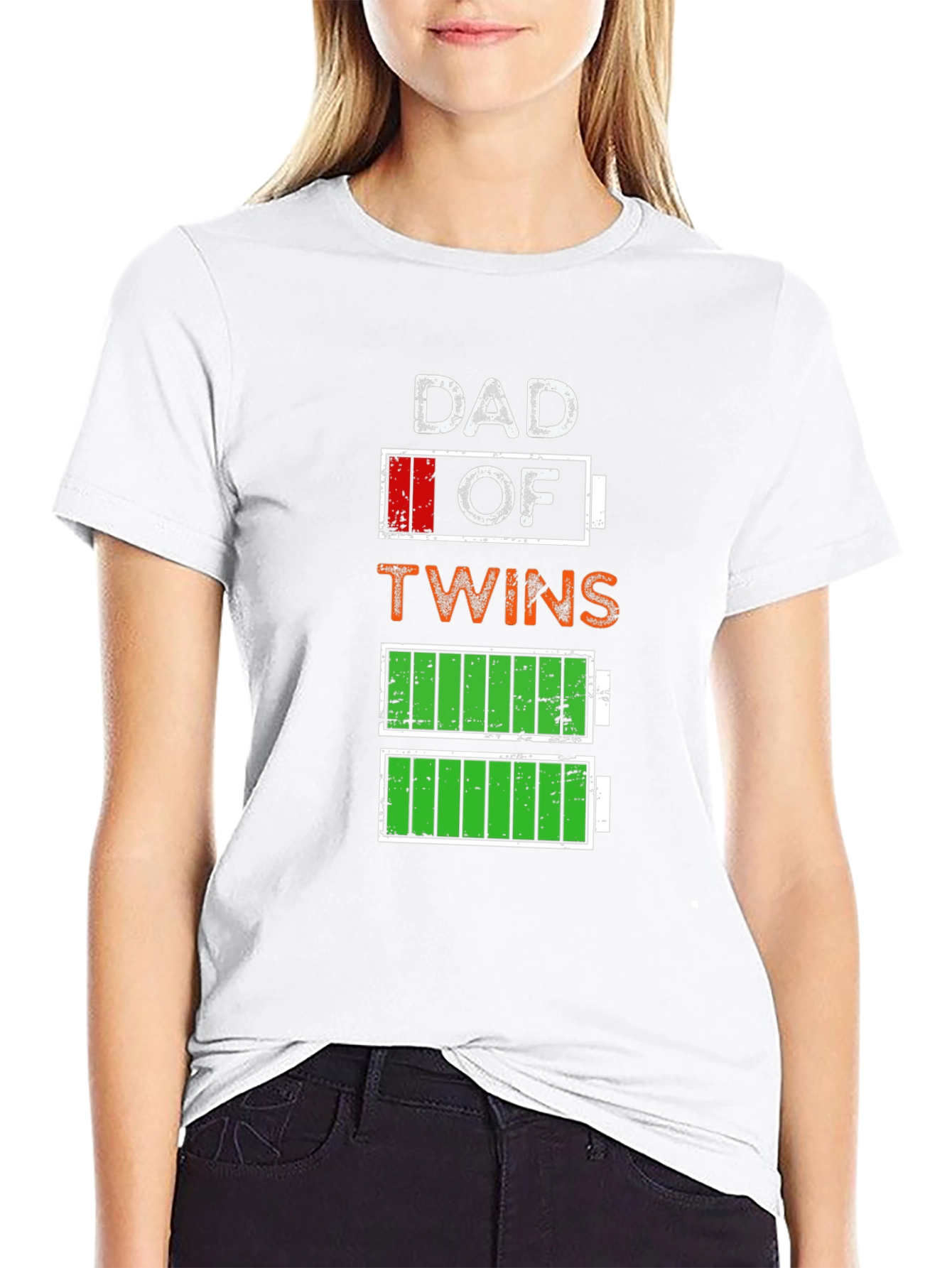 Dad of Twins Low Battery Graphic Tee