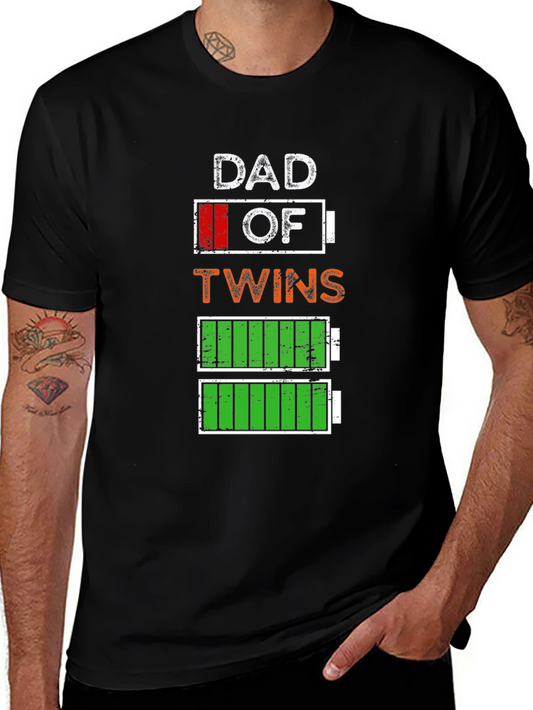 Dad of Twins Low Battery Graphic Tee