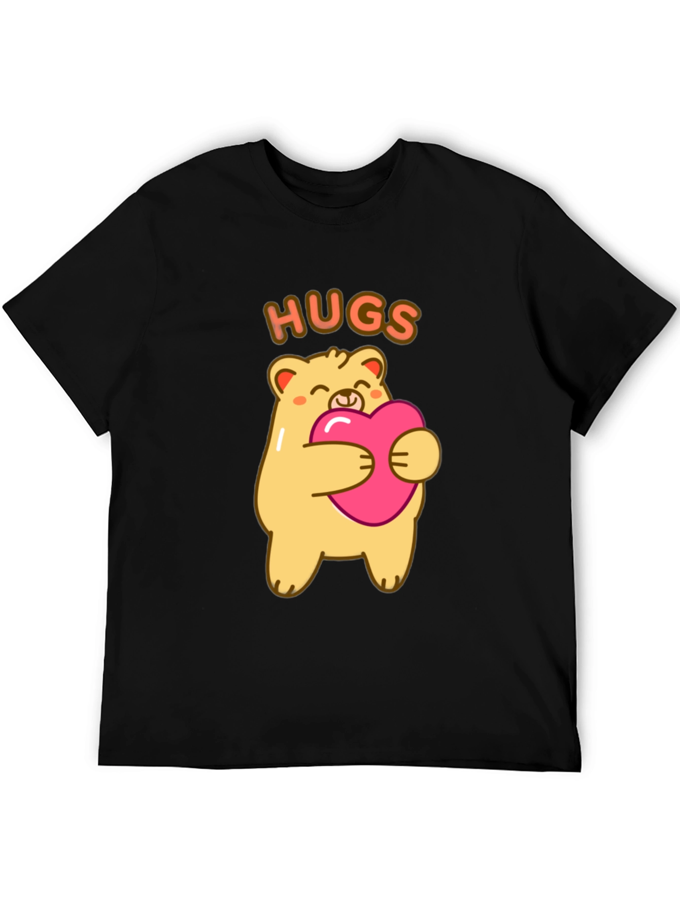 Cute Bear Hugs T-Shirt -  Comfortable Black Tee
