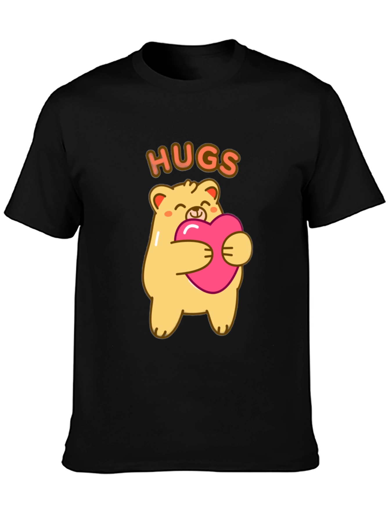 Cute Bear Hugs T-Shirt -  Comfortable Black Tee