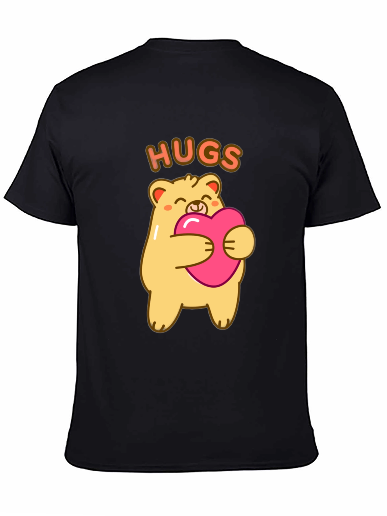 Cute Bear Hugs T-Shirt -  Comfortable Black Tee