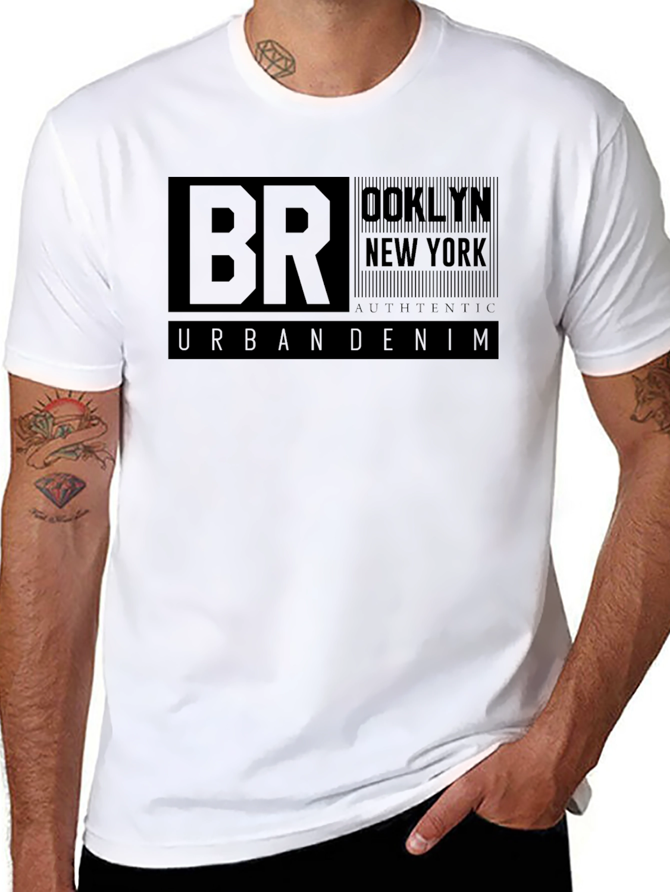 Brooklyn Urban Denim Black T-Shirt