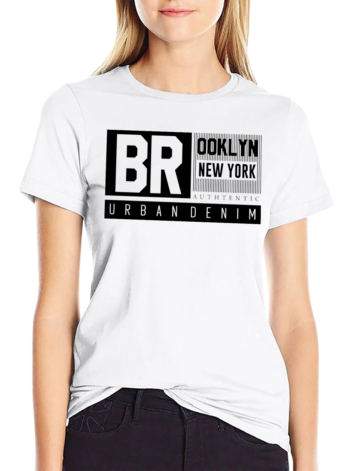 Brooklyn Urban Denim Black T-Shirt