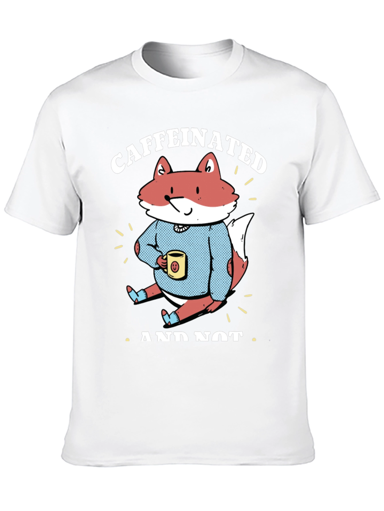 Caffeinated Fox Graphic Tee - Casual Comfort