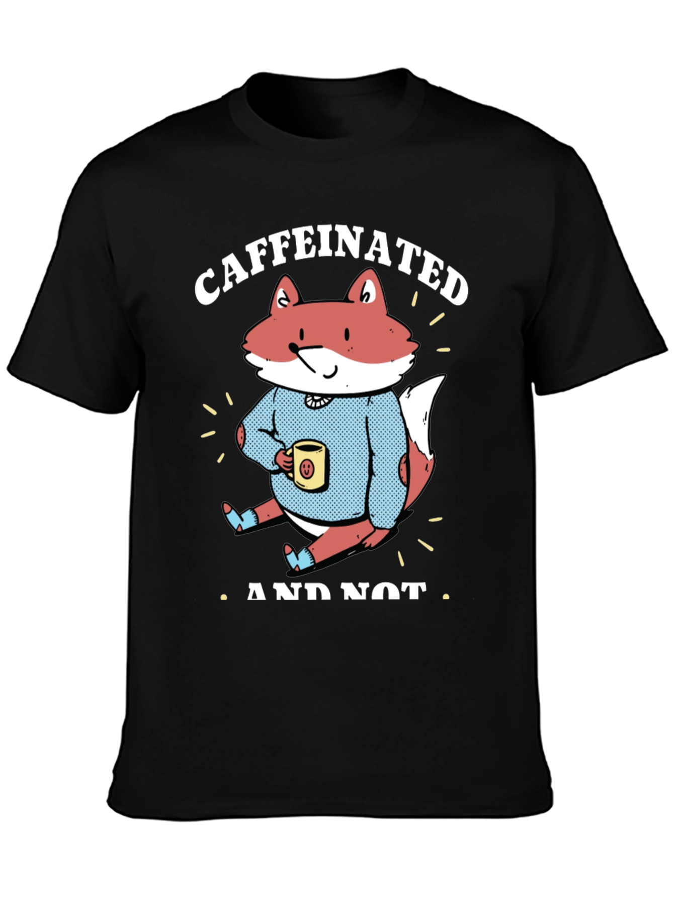 Caffeinated Fox Graphic Tee - Casual Comfort