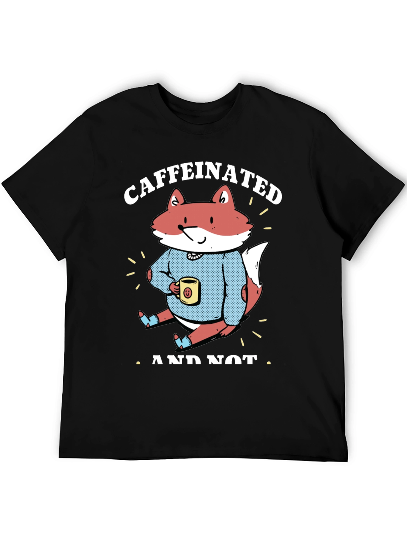 Caffeinated Fox Graphic Tee - Casual Comfort